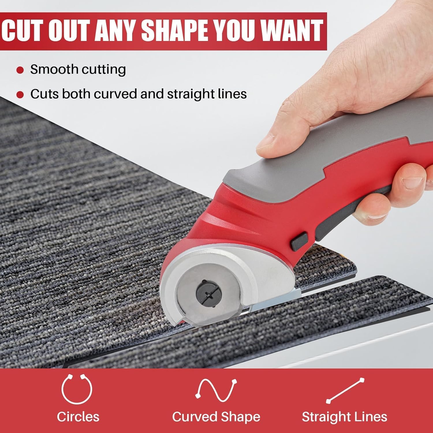 Cordless Electric Scissors, 4.2V Electric Cardboard Cutter, Power Rotary Box Cutter for DIY Crafts, Fabric, Leather Projects