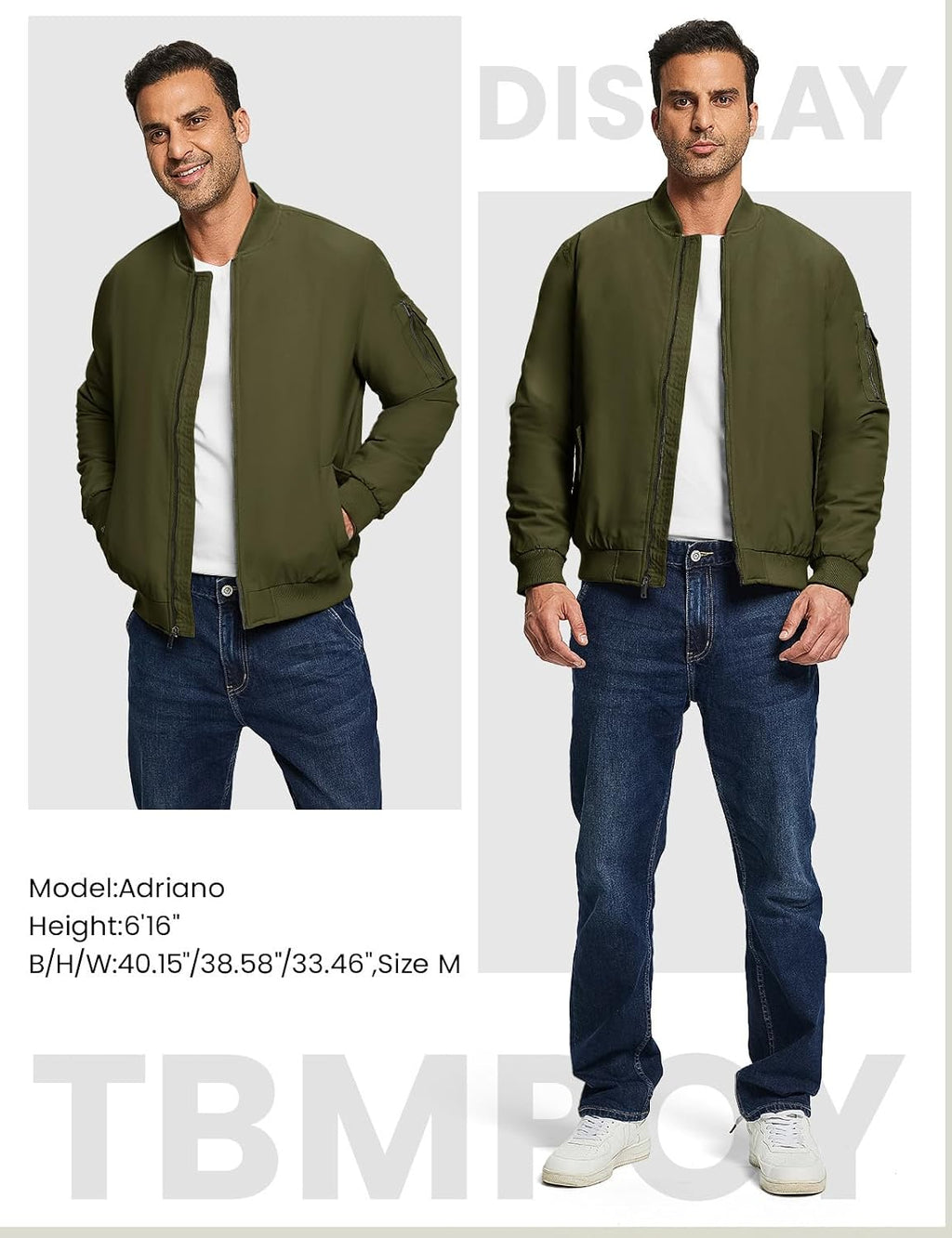 TBMPOY Men's Winter Bomber Jacket Fall Casual Windbreaker Softshell Jackets