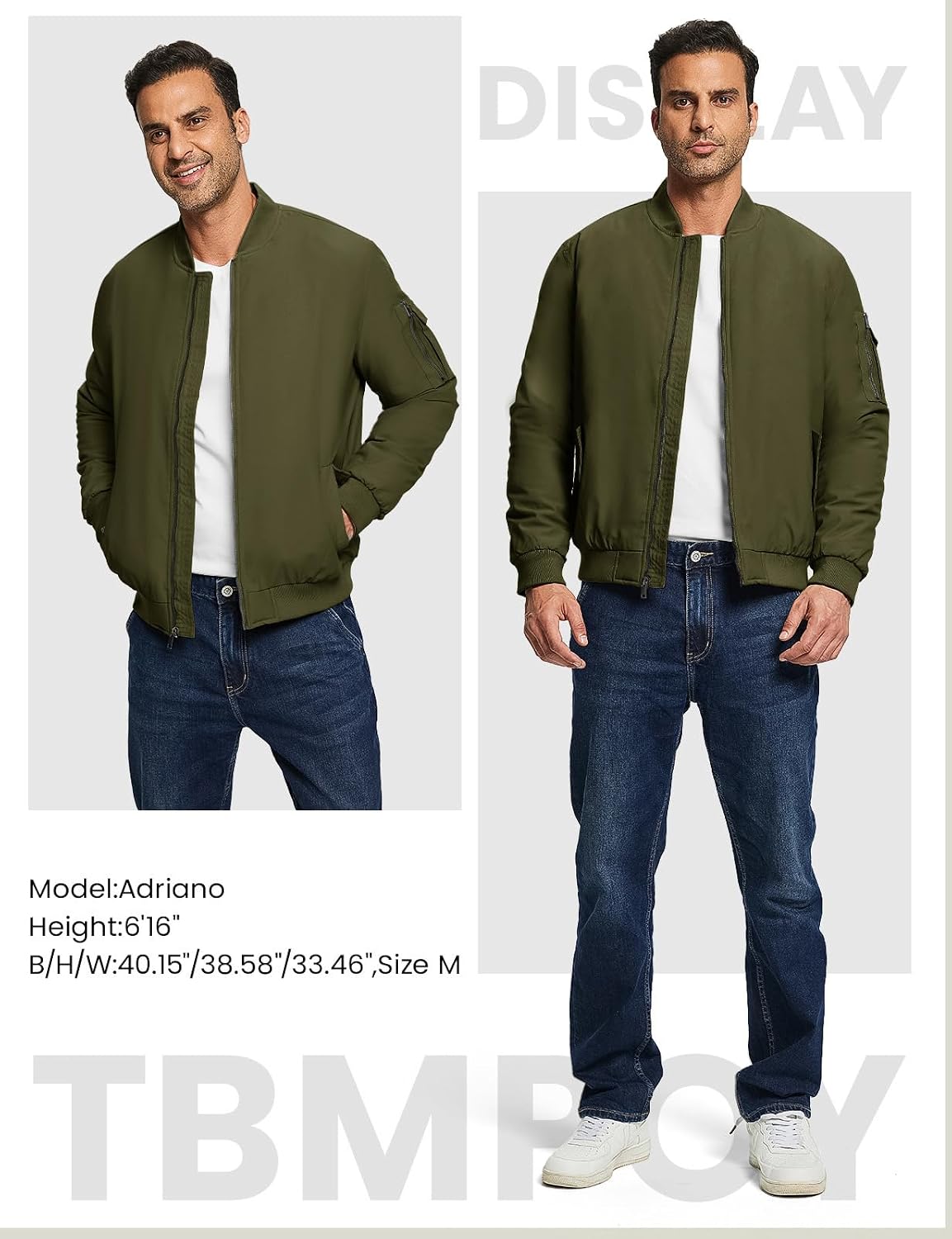 TBMPOY Men's Winter Bomber Jacket Fall Casual Windbreaker Softshell Jackets