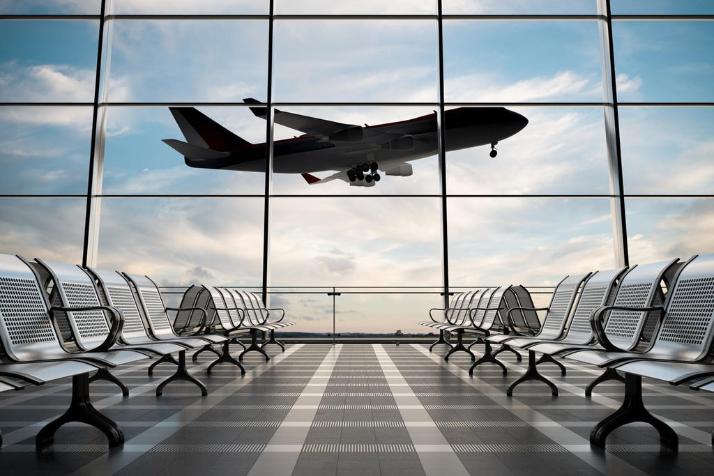Airport Terminal Backdrop Airplane Airport Departure Lounge Photography Background 7x5ft Travel Party Banner Birthday Decortain Photo Shoot Props