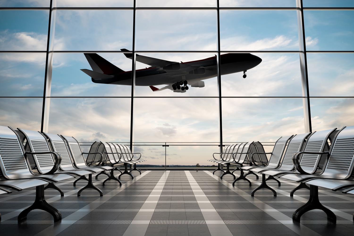 Airport Terminal Backdrop Airplane Airport Departure Lounge Photography Background 7x5ft Travel Party Banner Birthday Decortain Photo Shoot Props