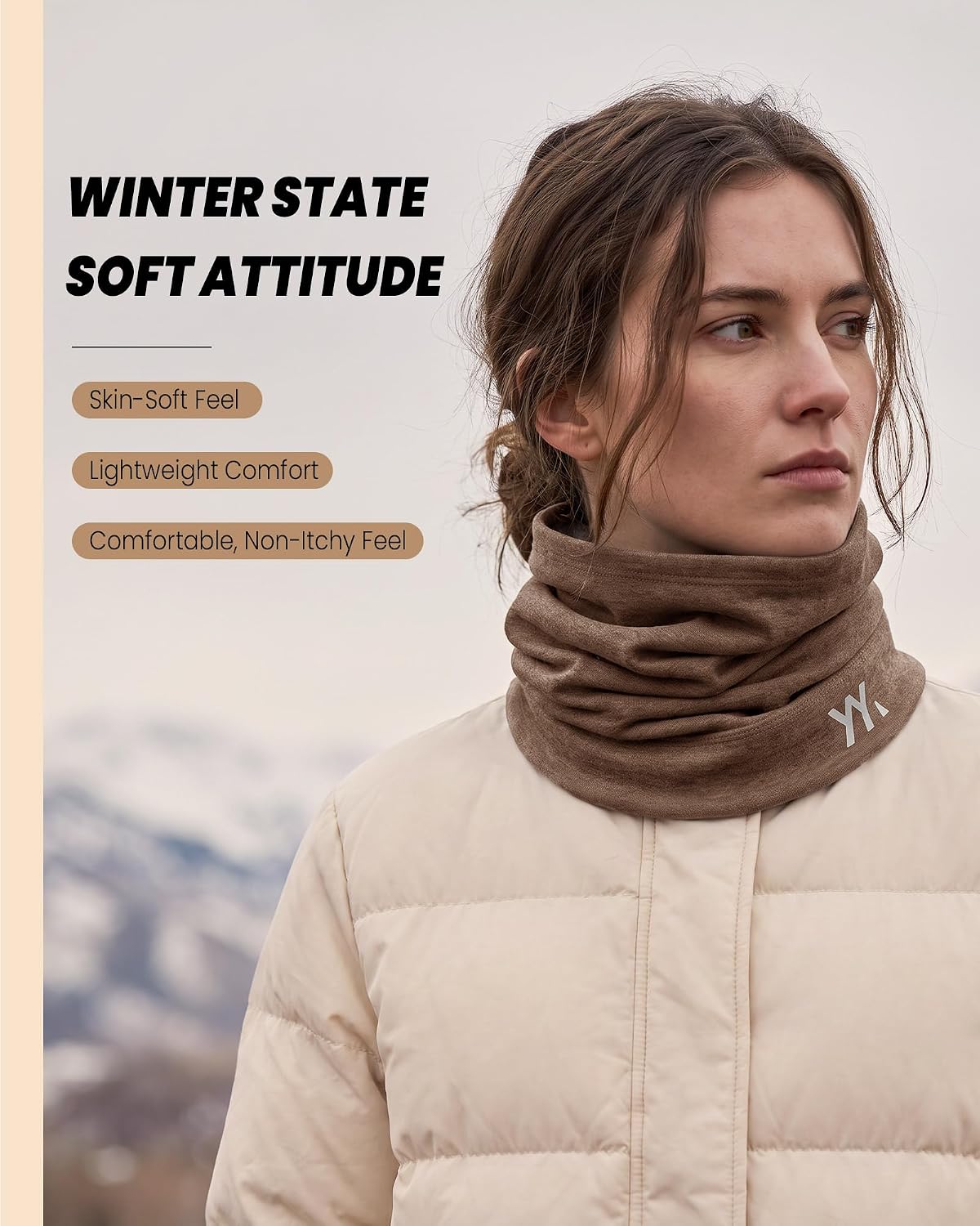 YANIKY Winter Neck Warmer, Wool Neck Gaiter Fleece Scarf, Windproof Face Cover Mask for Men Women