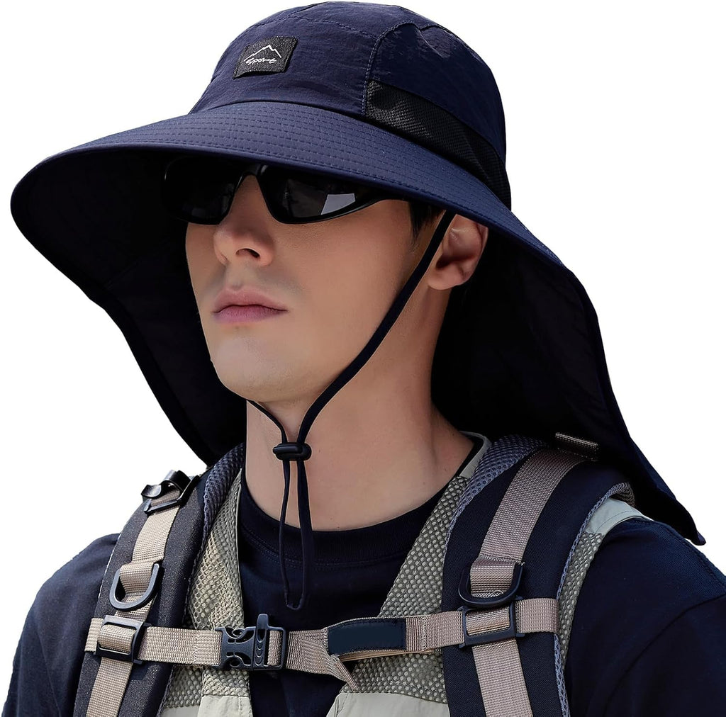 Rosoz Outdoor Sun Hat for Men Women, UPF 50+Fishing Hat with Neck Flap