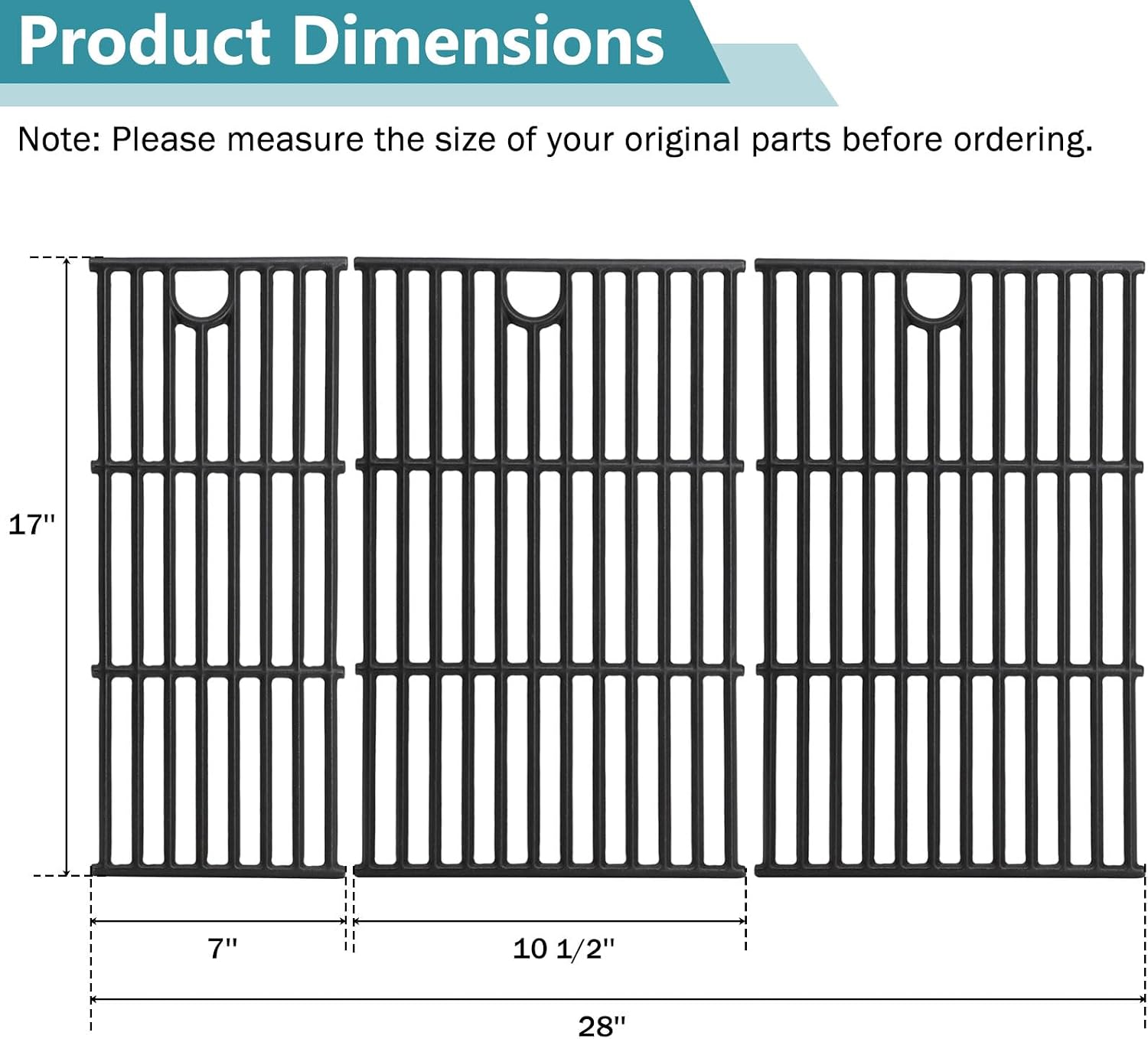 Criditpid Grill Grates for Charbroil Performance 5 Burner 463448021 463449021 463455021 463450022 463459021 463458021, Cooking Grates Replacement Parts for Charbroil Grill G426-0005-W1 G426-0004-W1
