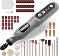 Mini Cordless Rotary Tool, 5-Speed Grinder Kit with 72 Accessories and Front LED Light, Type-C Charging Art Craft Tool for Engraving, Sanding, Polishing, Drilling, Grinding Gray