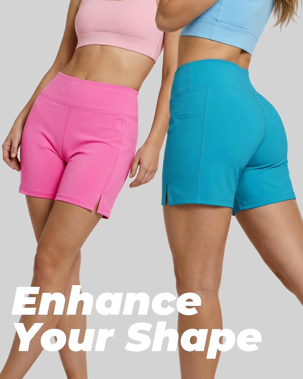 Ommiivex Women Swim Shorts 5 Inches High Waist Extremely Stretch Softness Quick Dry for Pool Beach Board Summer Vacation