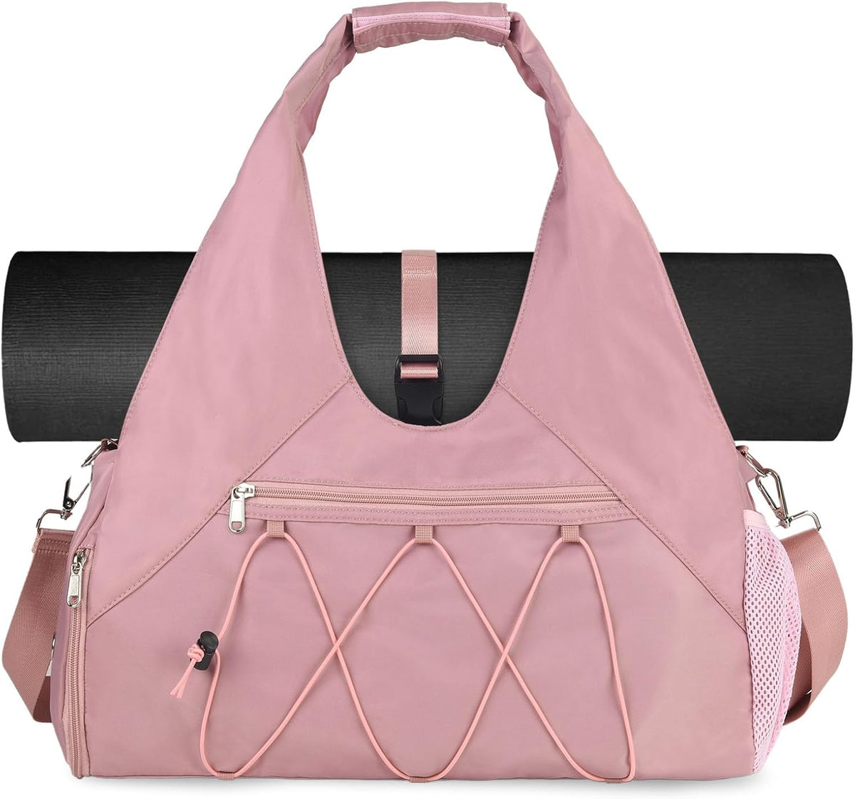Forestfish Gym Bag For Women With Yoga Mat Holder (Khaki)