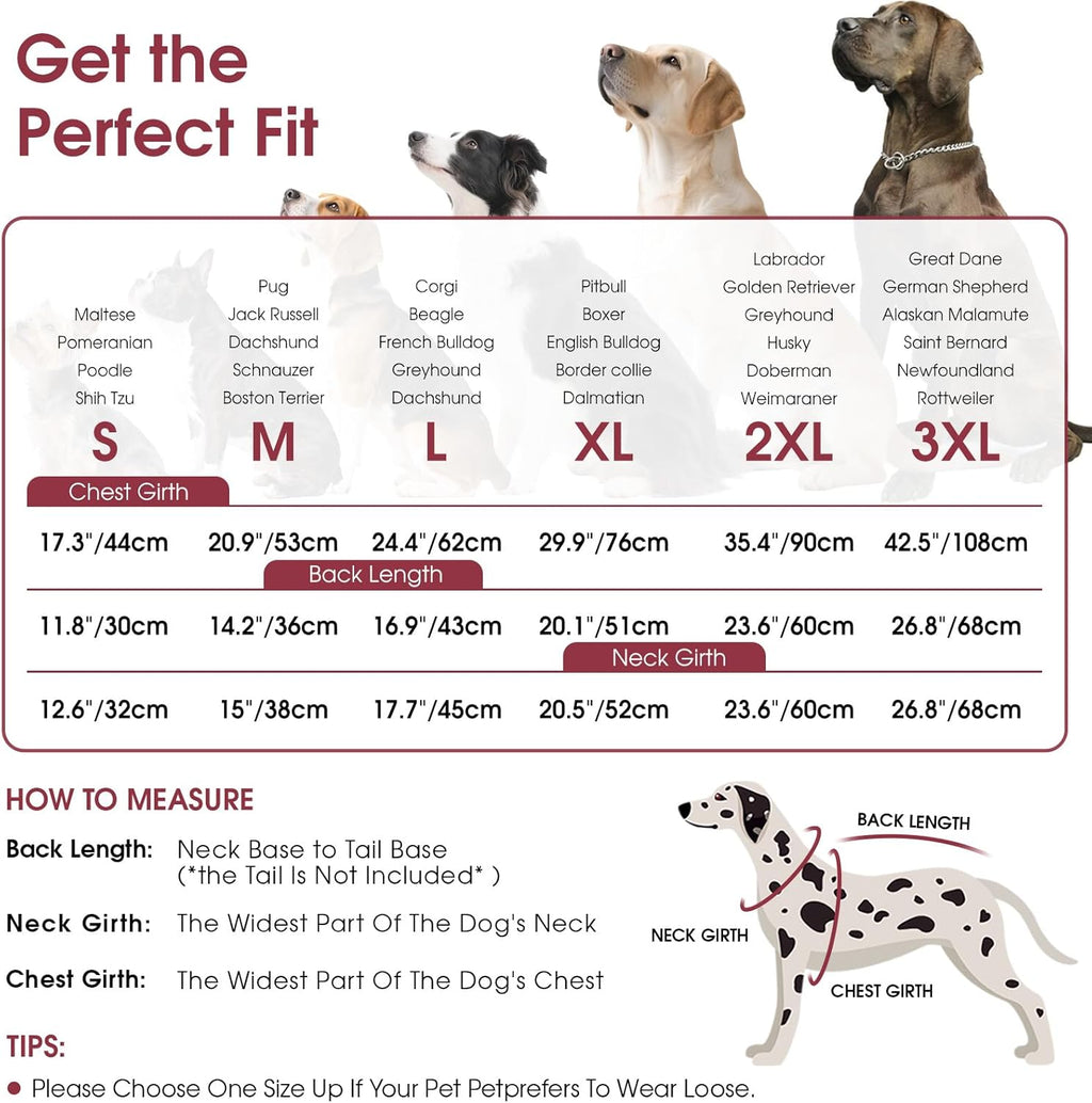 Queenmore Dog Winter Jacket, Dog Coat for Large Dogs with Harness Built in