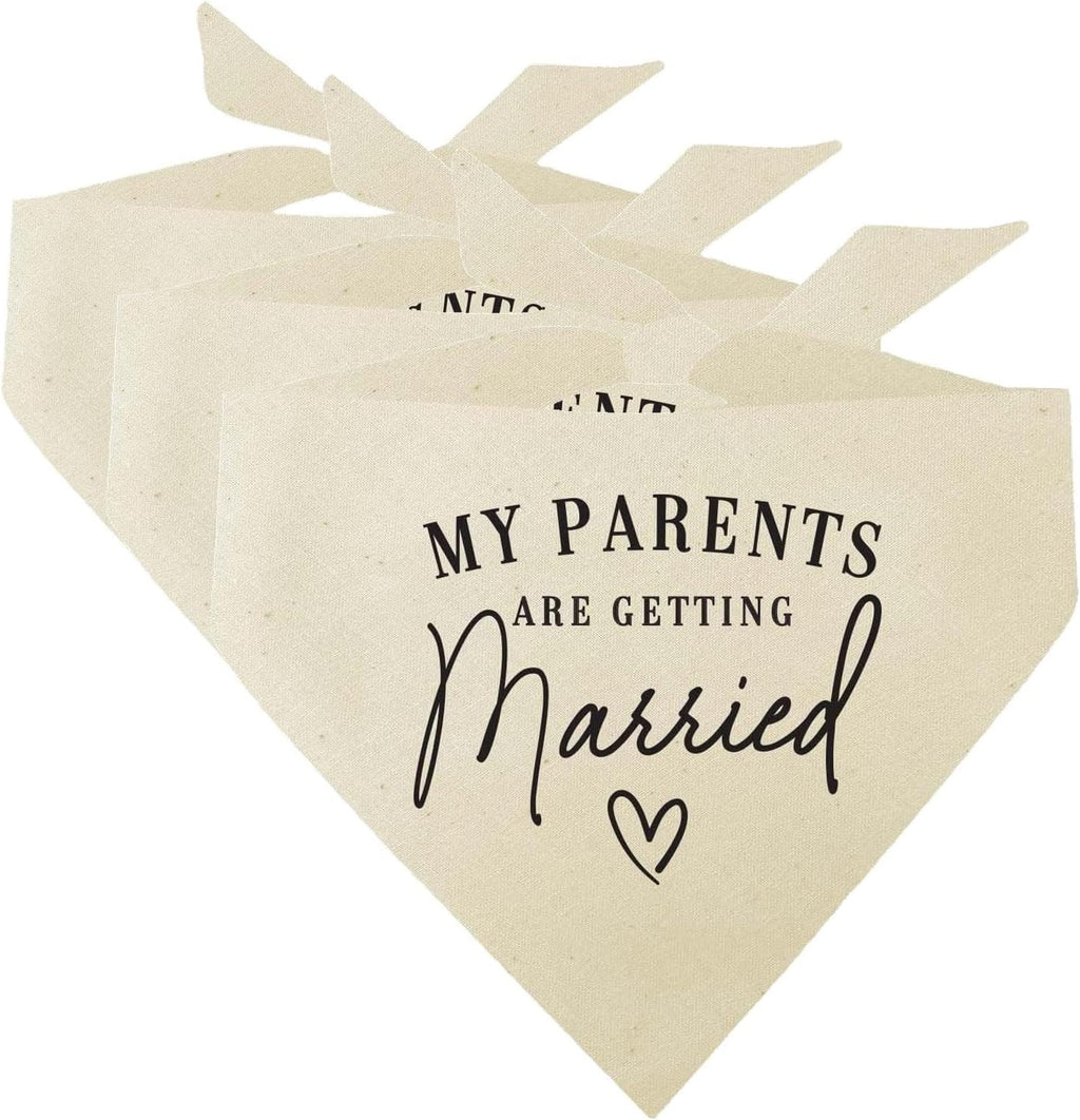 My Parents are Getting Married | 100% Cotton Adjustable Triangle | Engagement Announcement Photoshoot Prop | Bridal Shower Gift | Made in USA | White One Size (648) GB
