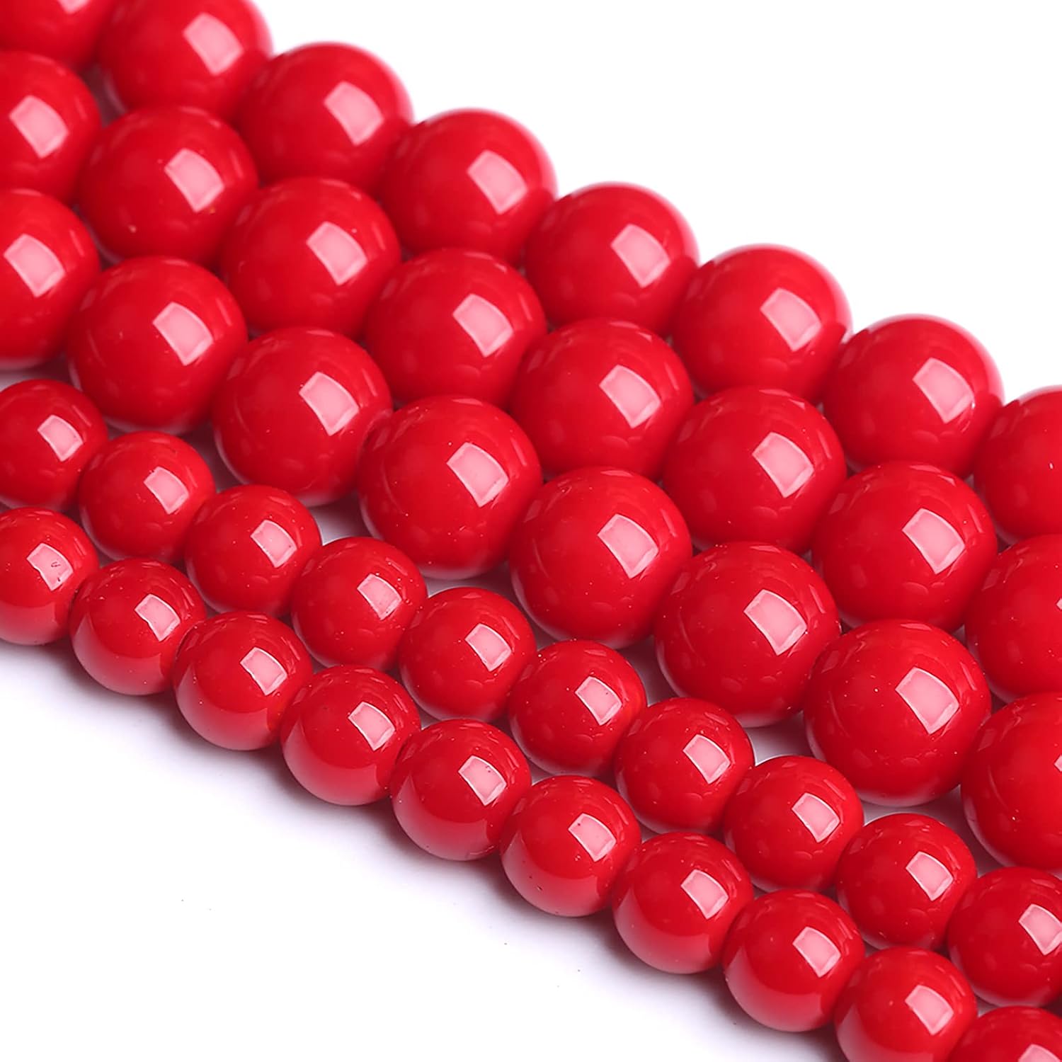 160PCS 4MM Red Glass Round Spacer Loose Beads for Jewelry Making DIY Bracelet Necklace