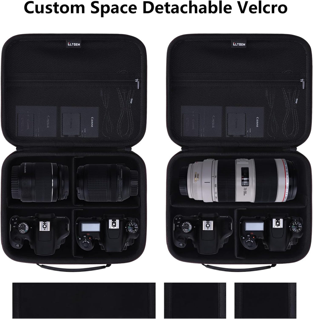 Medium Camera Case Bag for Canon/Sony/Nikon Camera and Multiple Lens Black