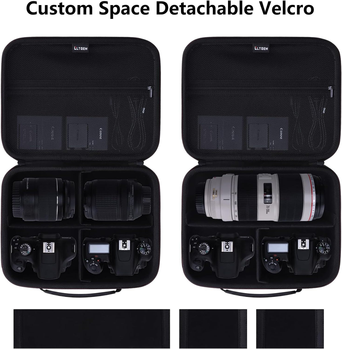 Medium Camera Case Bag for Canon/Sony/Nikon Camera and Multiple Lens Black