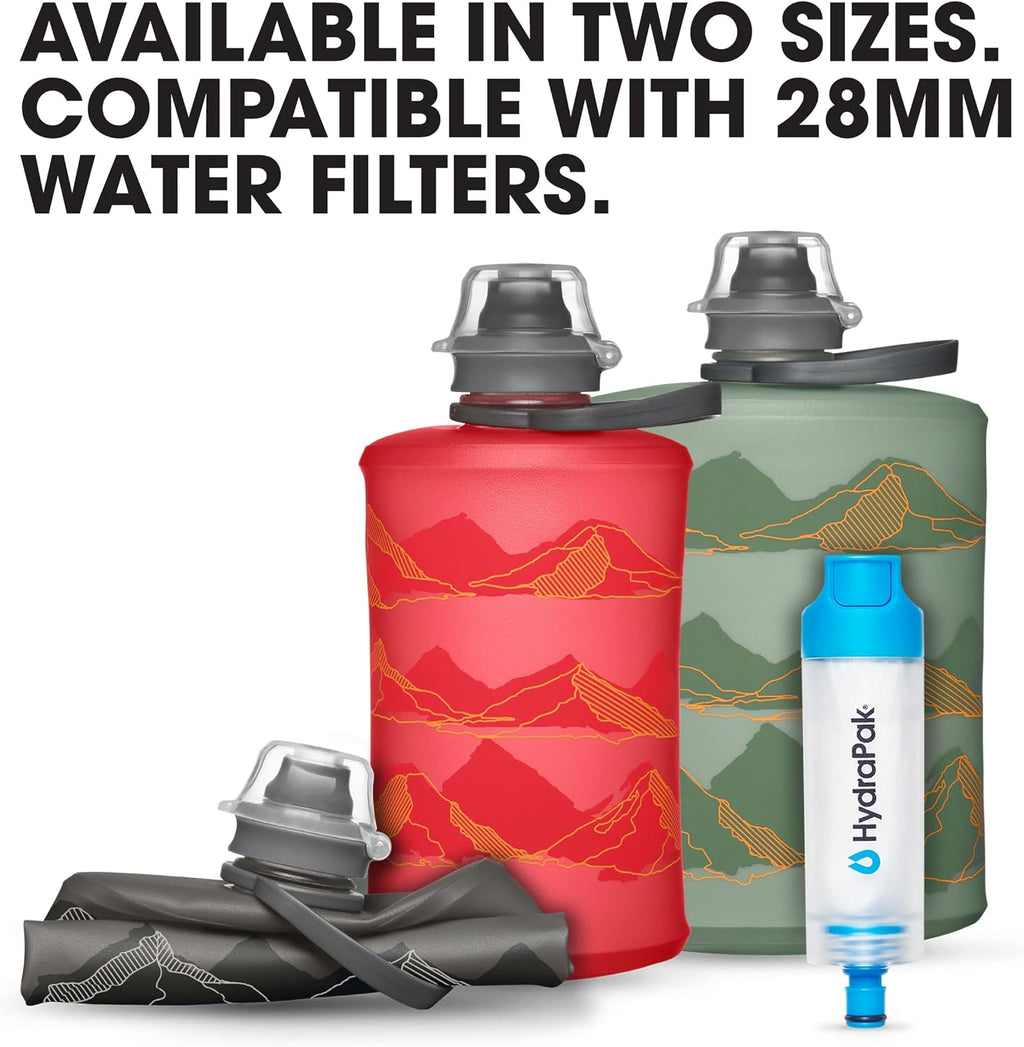 HydraPak Stow Collapsible Water Bottle (350ml, MTN Tahoe Blue)