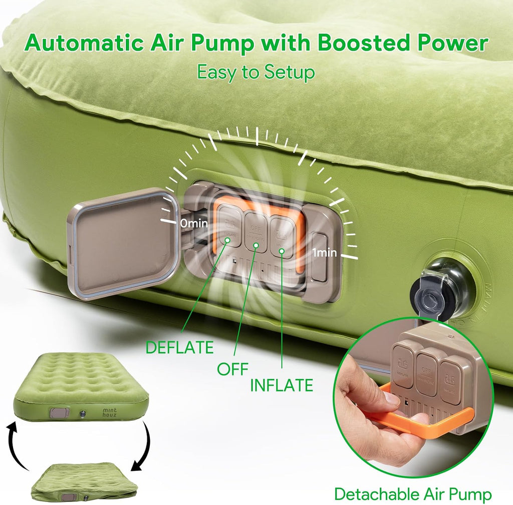 Minthouz 9.8" Ultra-Thick Self Inflating Sleeping Pad with Electric Pump