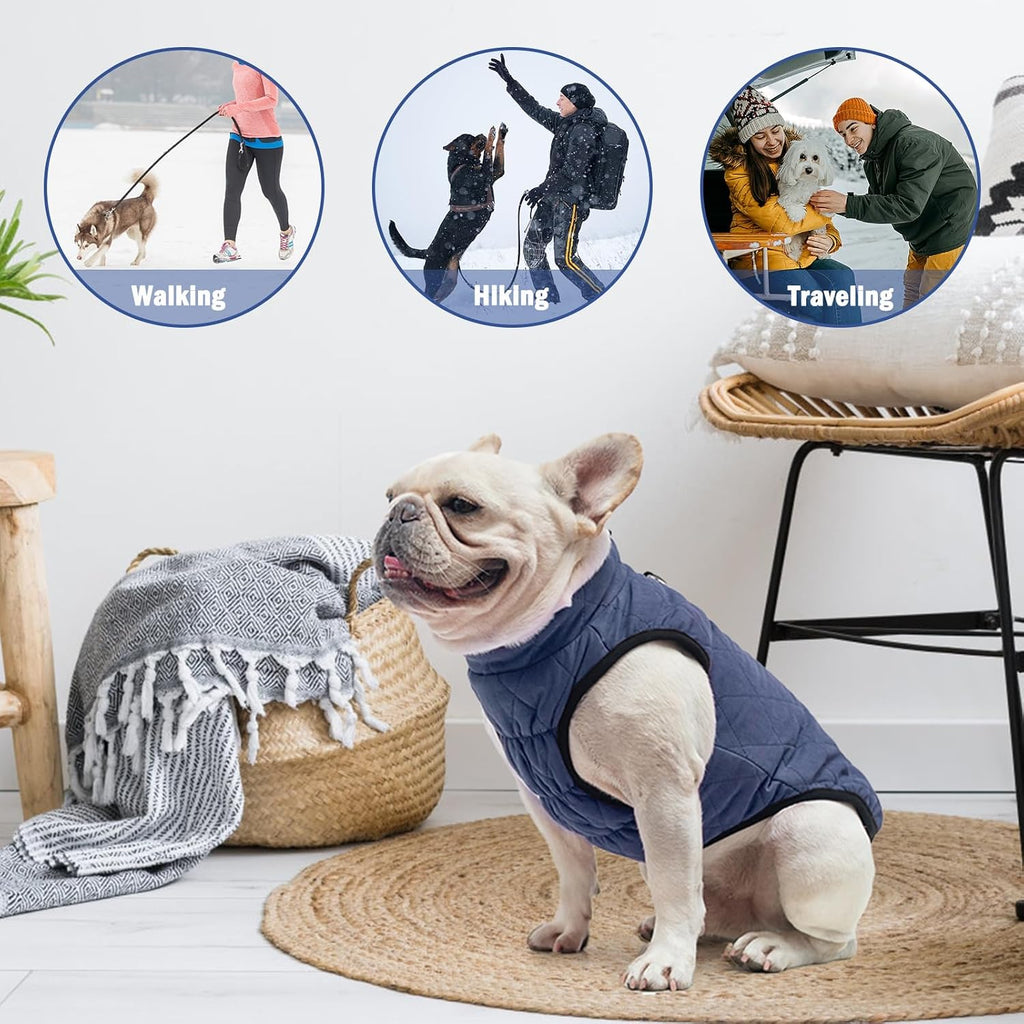 SCENEREAL Winter Dog Vest Coat with Built-in Harness