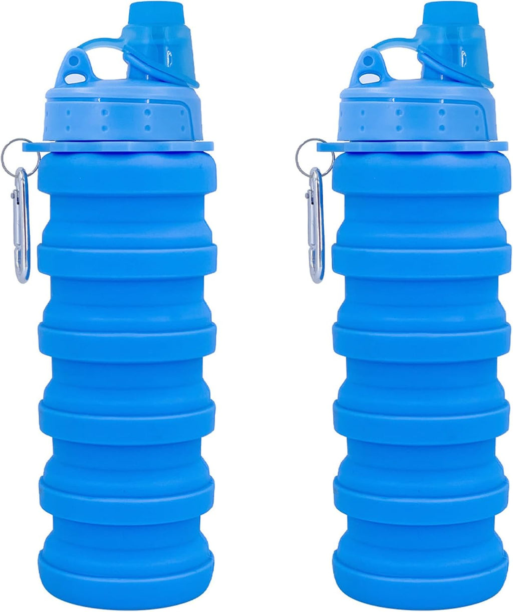 Collapsible Water Bottles Travel water bottle Sports Portable Sport Water Bottle Reusable Water Bottles comes with mountaineering Buckle 500ml silicone Water-proof camping water bottle