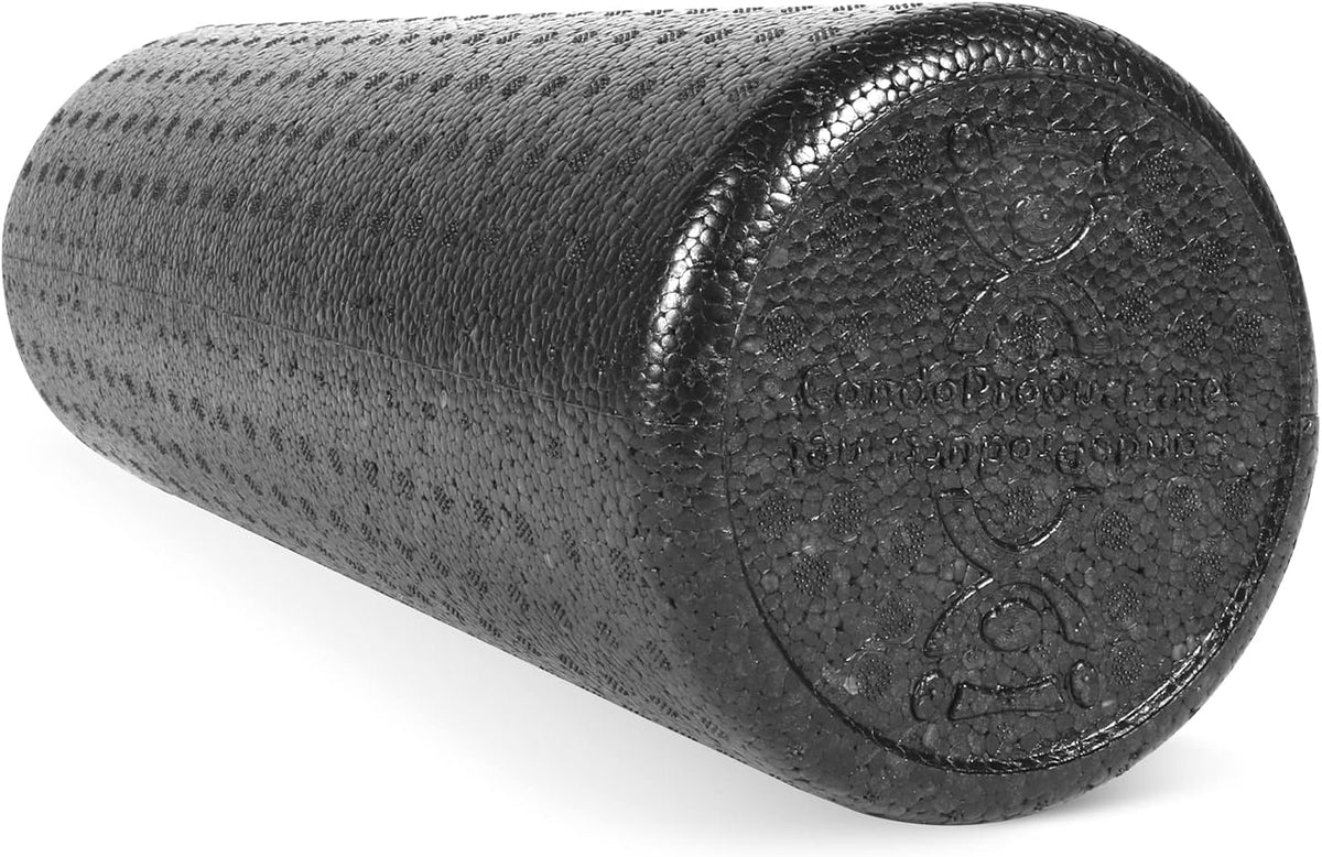 CanDo Black Composite High-Density Foam Rollers for Muscle Restoration Massage Therapy Sport Recovery and Physical Therapy 6" x 12" Half-Round