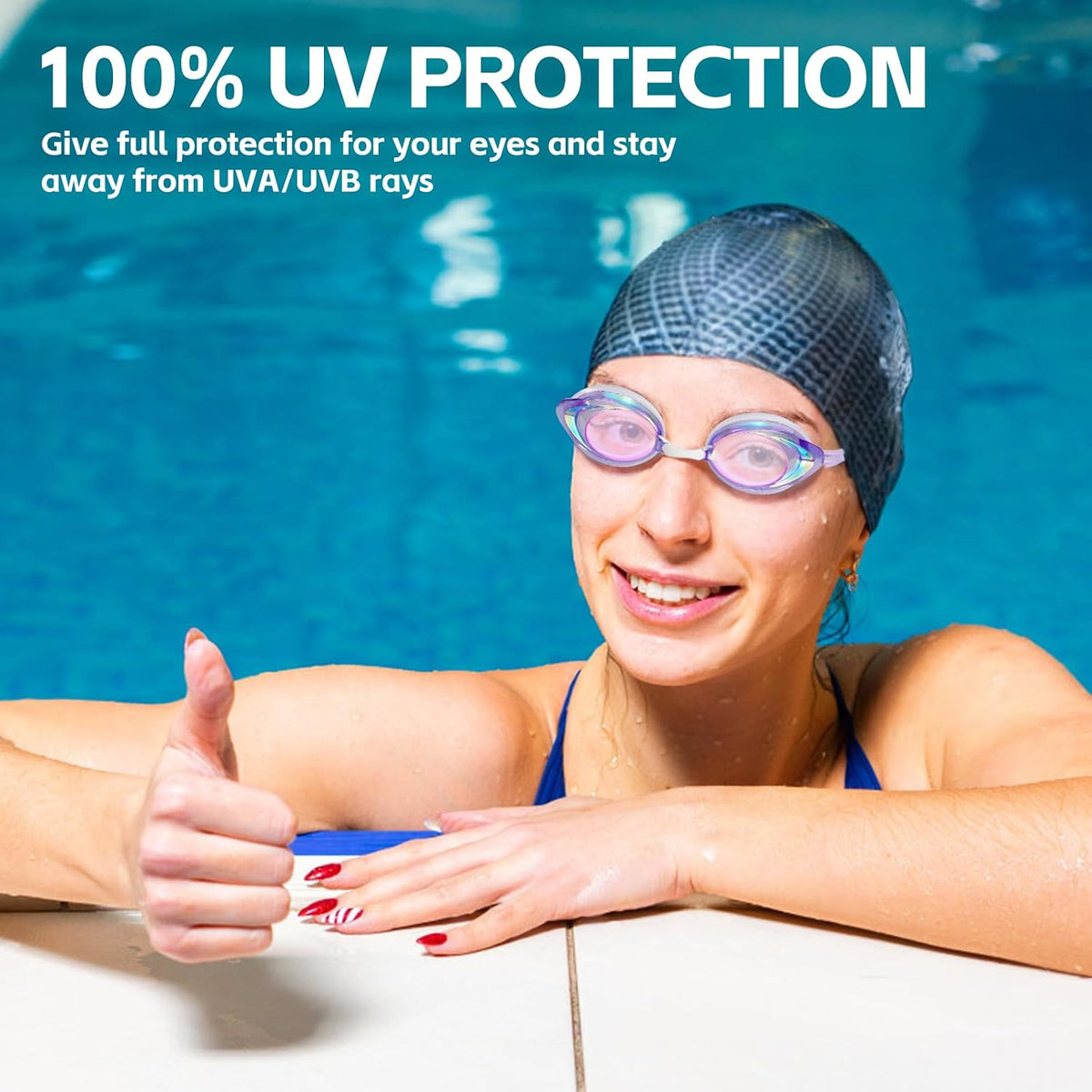 Racing Swim Goggles for Adult Men Women with Bungee Strap No Leaking