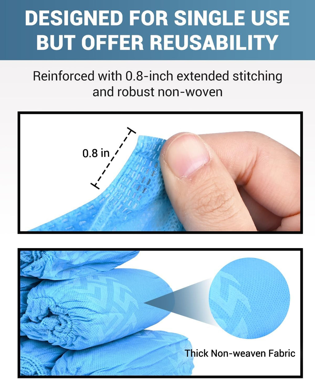Buself 200 Count Shoe Covers Disposable Non-Slip, Premium Cloth Boot Covers, Slip-resistant, Durable, Breathable, Non-toxic, Recyclable