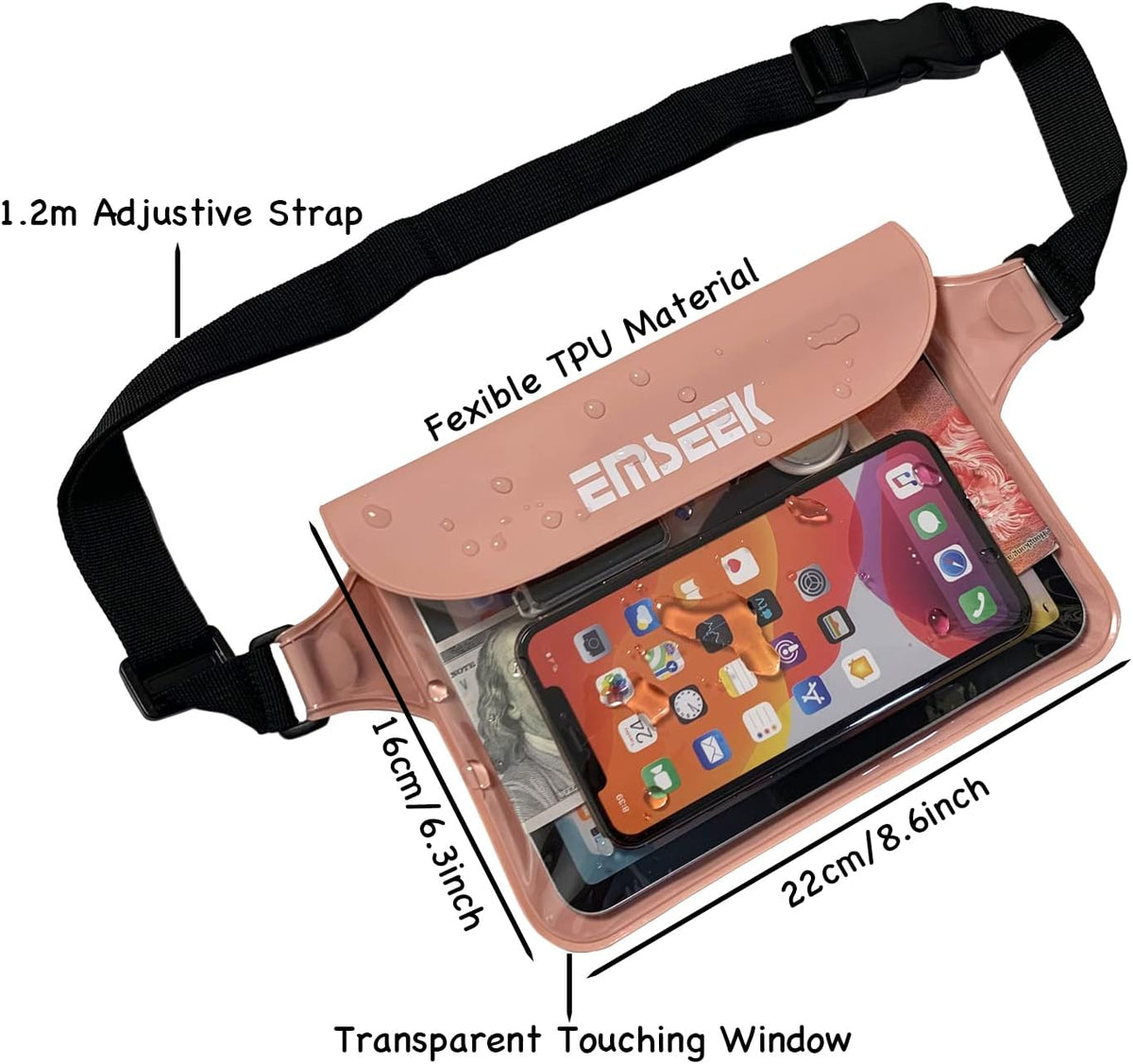 Waterproof Waist Pouch Dry Belt Bag Fanny Pack For Swim Surf Snorkel