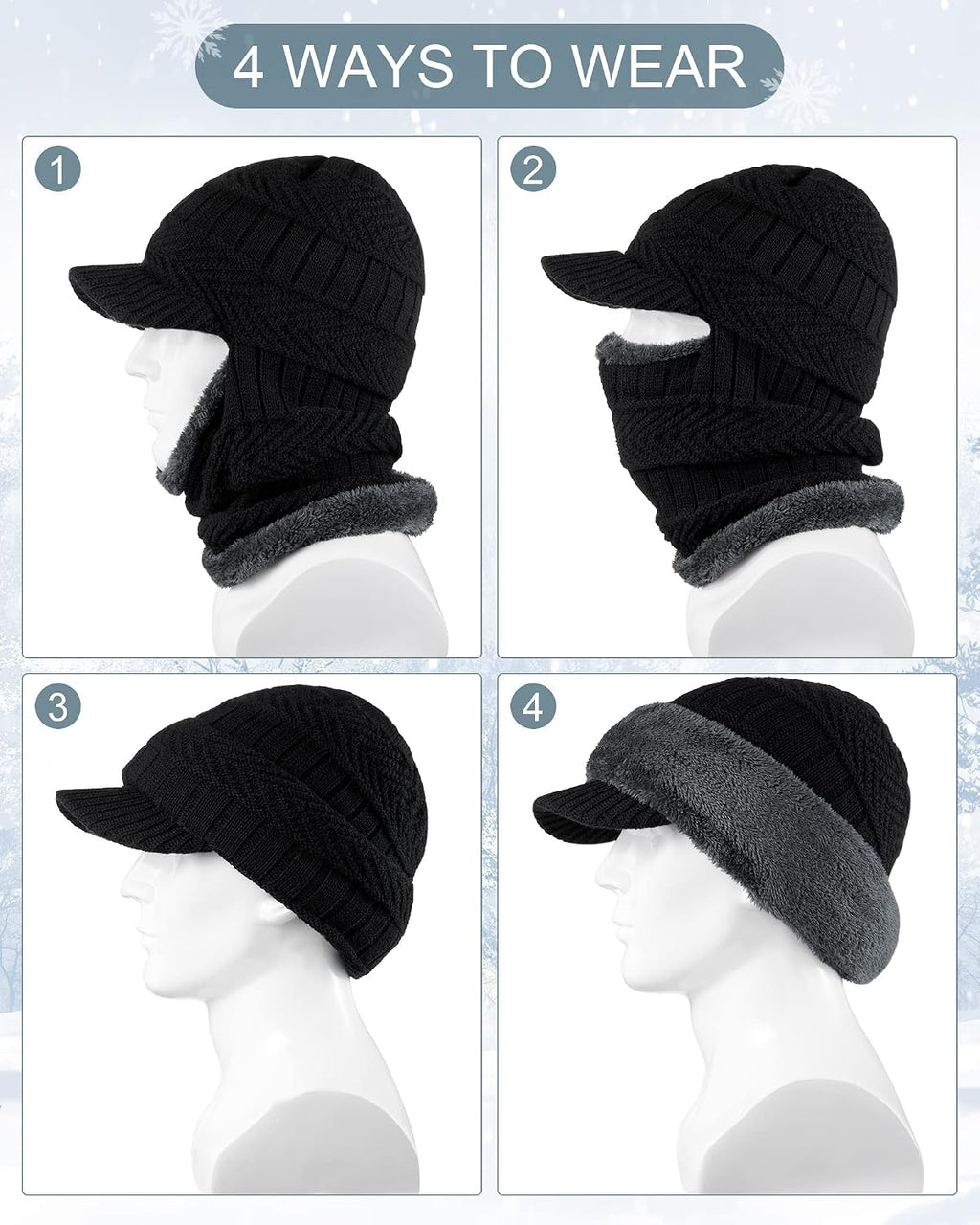 Syhood Winter Balaclava Ski Mask Fleece Lined