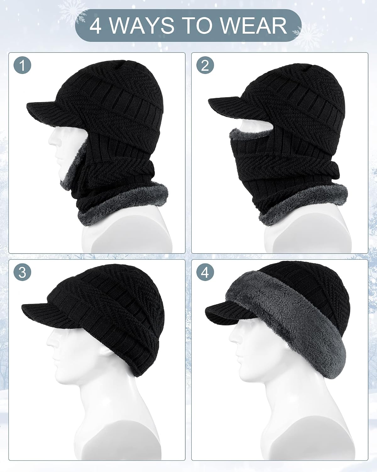 Syhood Winter Balaclava Ski Mask Fleece Lined