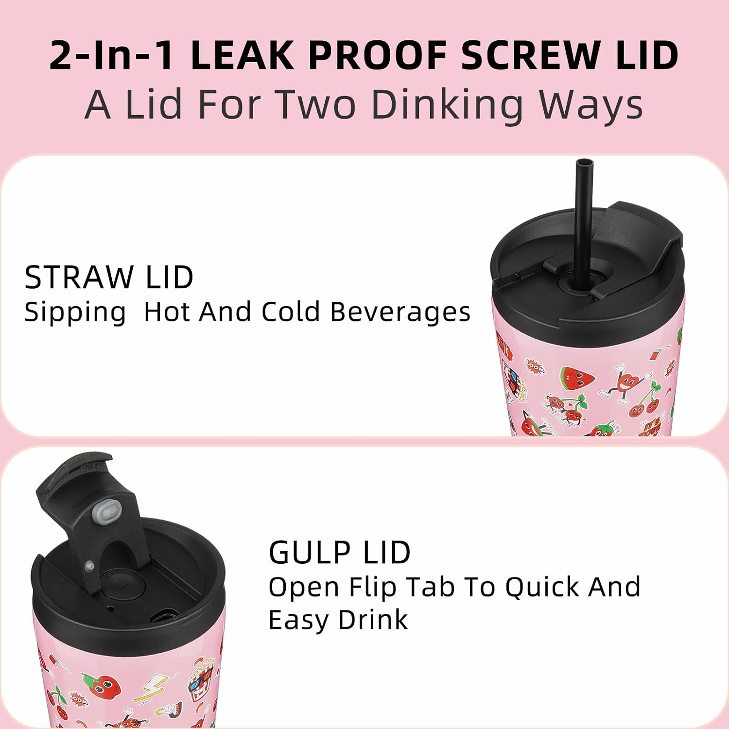 BJPKPK 30 oz Coffee Tumbler with Straw, Insulated Stainless Steel Cup