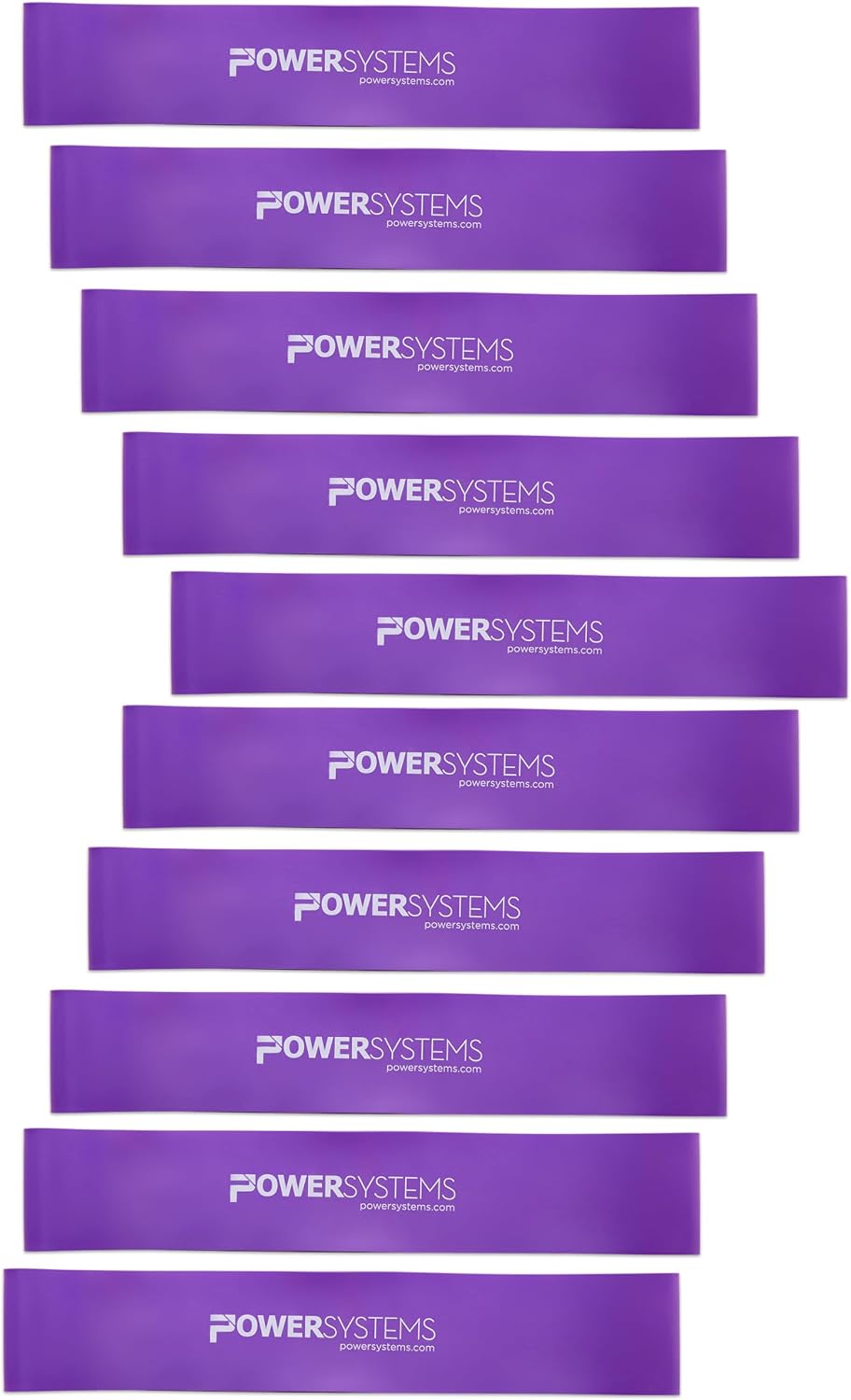 Power Systems Versa Loops Commercial Grade Resistance Bands 10 Pack Color Coded Exercise Loop Bands for Strength Training Physical Therapy Home Gym