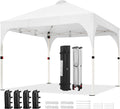 Yaheetech 10x10 Pop Up Canopy Tent for Outdoor Events, Silver Coat White