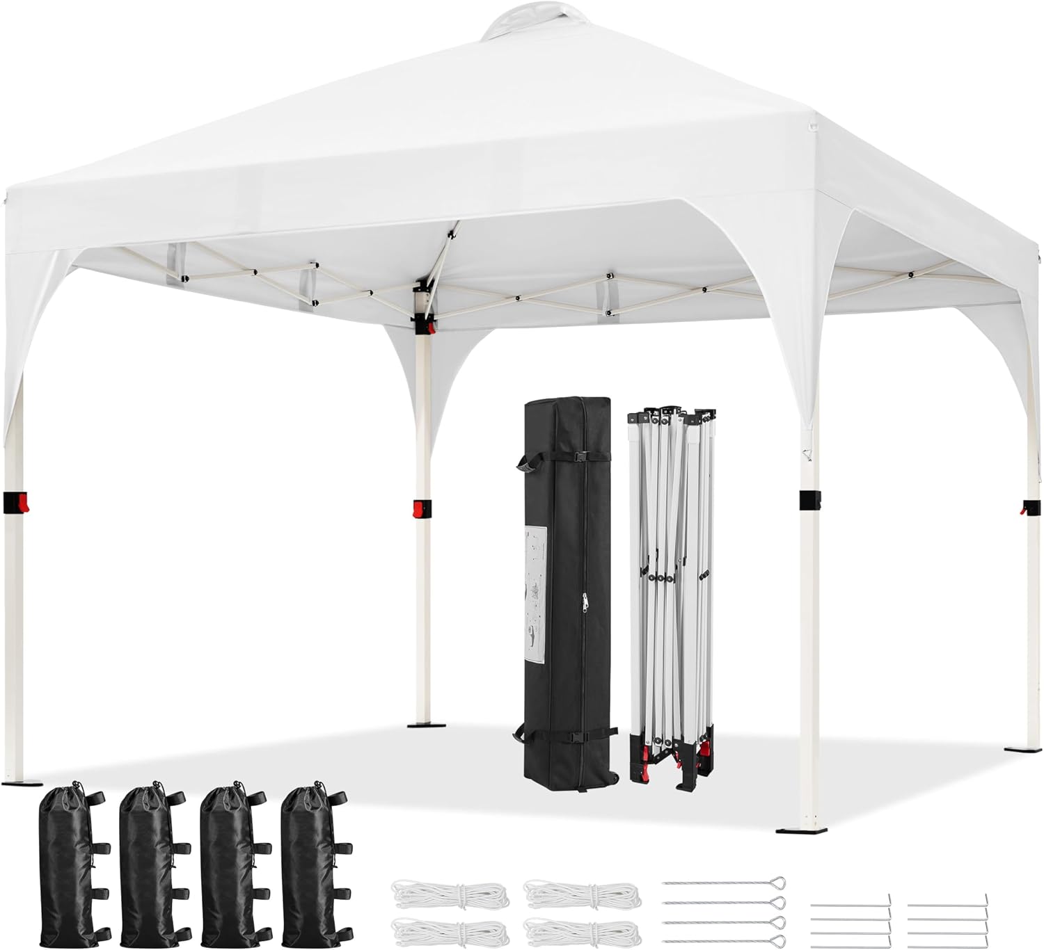 Yaheetech 10x10 Pop Up Canopy Tent for Outdoor Events, Silver Coat White