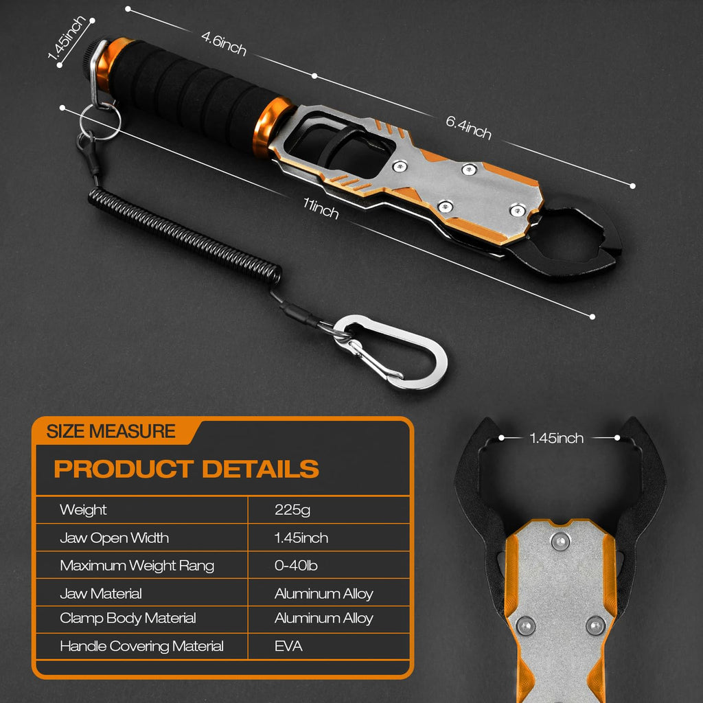 Ghosthorn Fish Lip Gripper with Scale 40lb Aluminum Alloy Fishing Grabber