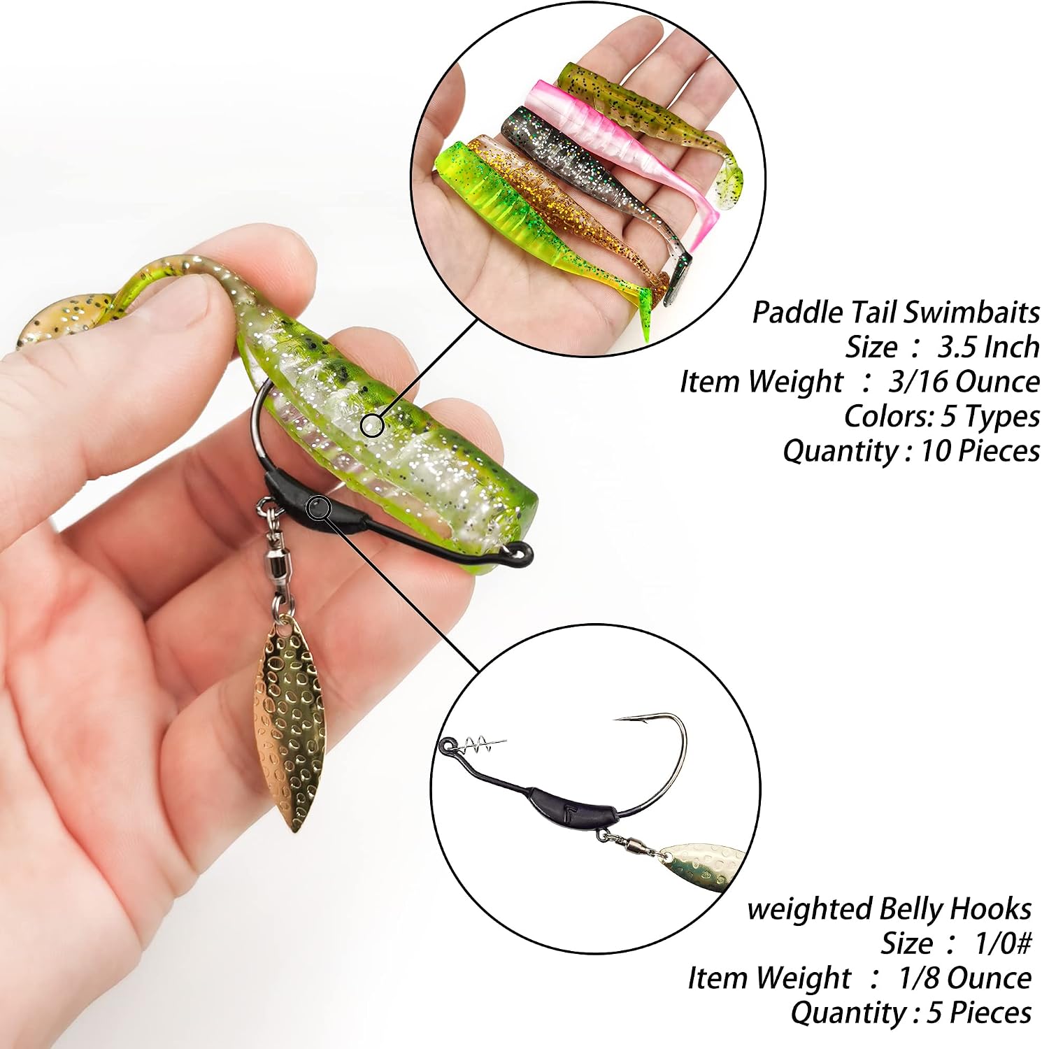 Soft Fishing Lures Paddle Tail Swim Baits for Bass Fishing