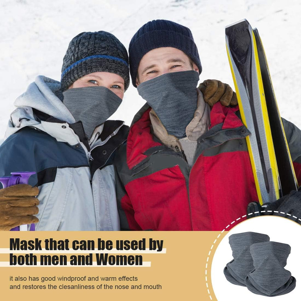 KGC 2 Pack Winter Neck Warmer Gaiter Fleece Windproof Face Mask Cover Cold Weather Scarf for Men & Women