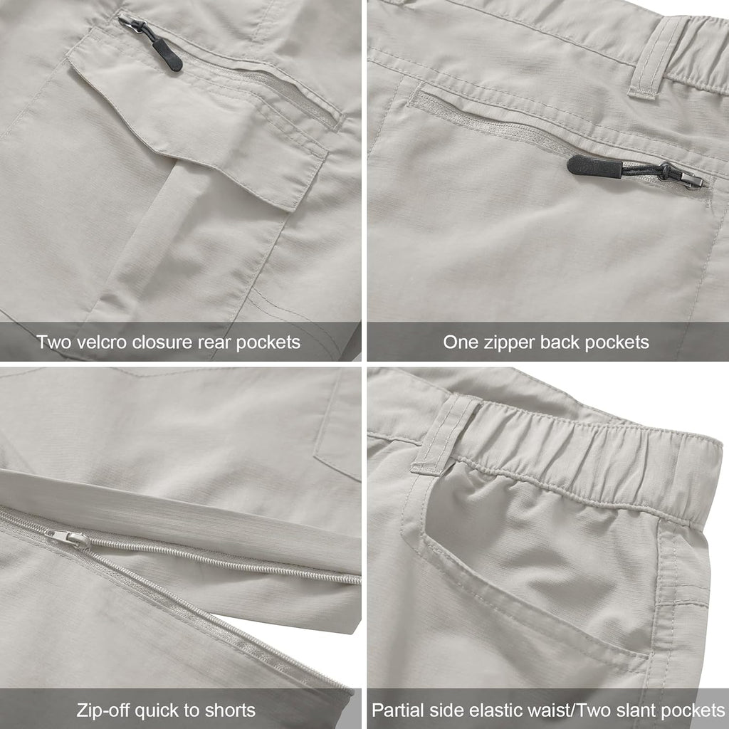 linlon Boy Scout Pants Hiking Mens Convertible Zip Off Safari Fishing