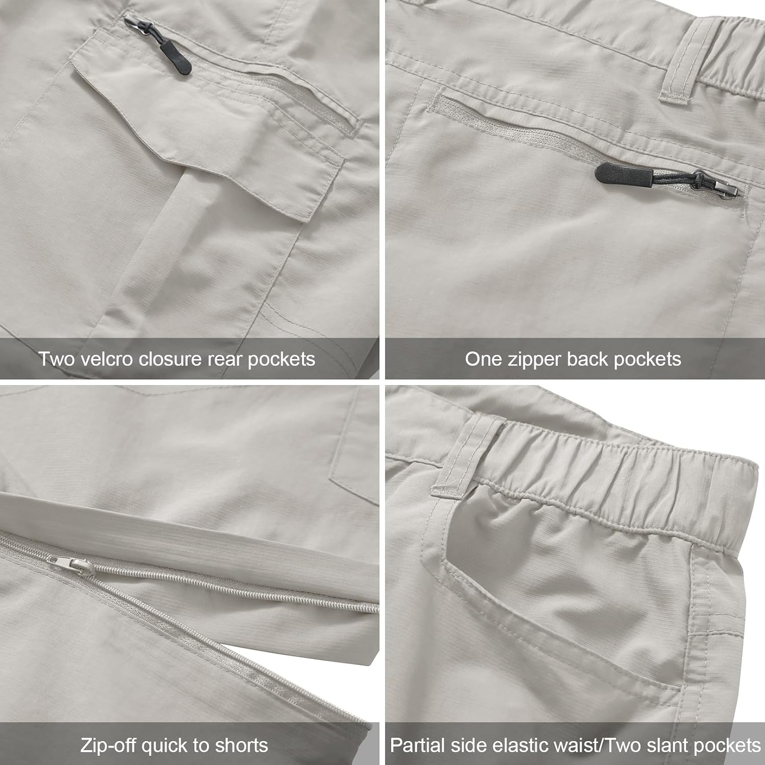 linlon Boy Scout Pants Hiking Mens Convertible Zip Off Safari Fishing