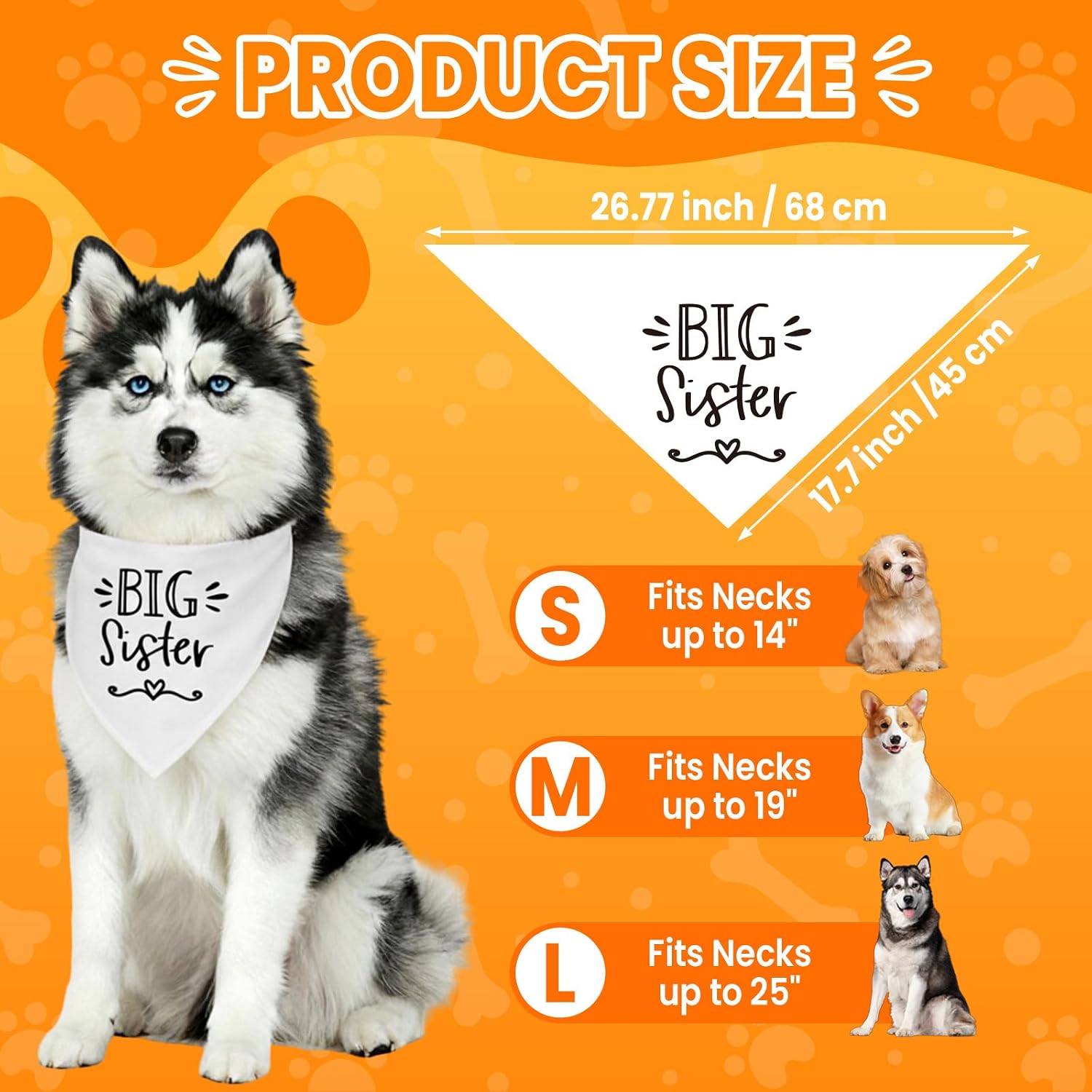 2 Pack Dog Bandanas for Pregnancy Announcement, Cute Adjustable Pet Bandana Scarf for Small Medium Large Dogs, Gender Reveal Puppy Accessories, Soft Breathable Fabric for Puppy Cats