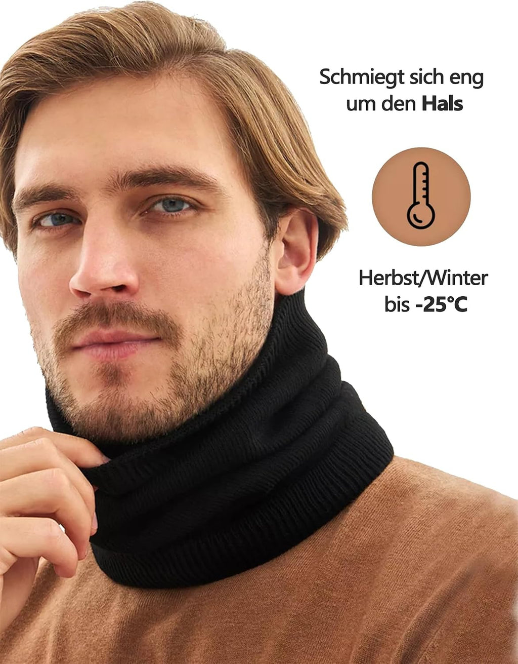 Winter Neck Warmer Gaiter for Men, Neck Scarf Neck Gaiter Women Ski, Fleece Windproof Face Mask Scarves