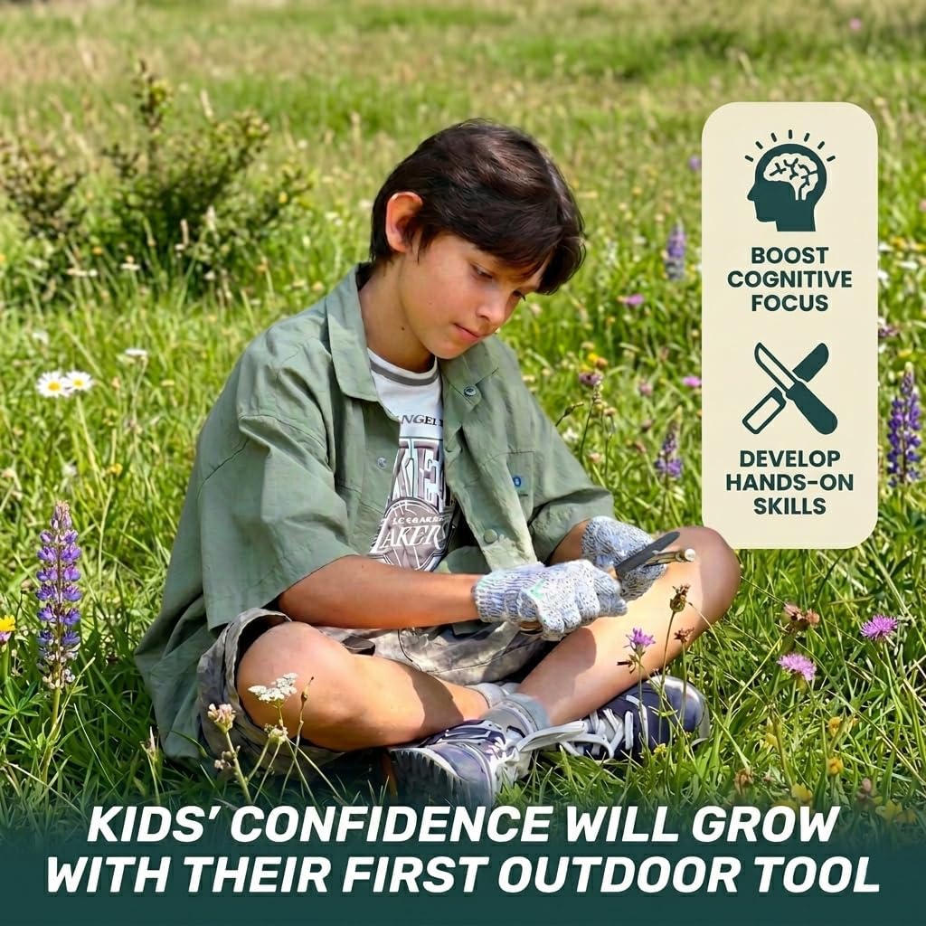 Gribo Kids Pocket Knife, First Folding Knife for Beginners with Safety Lock