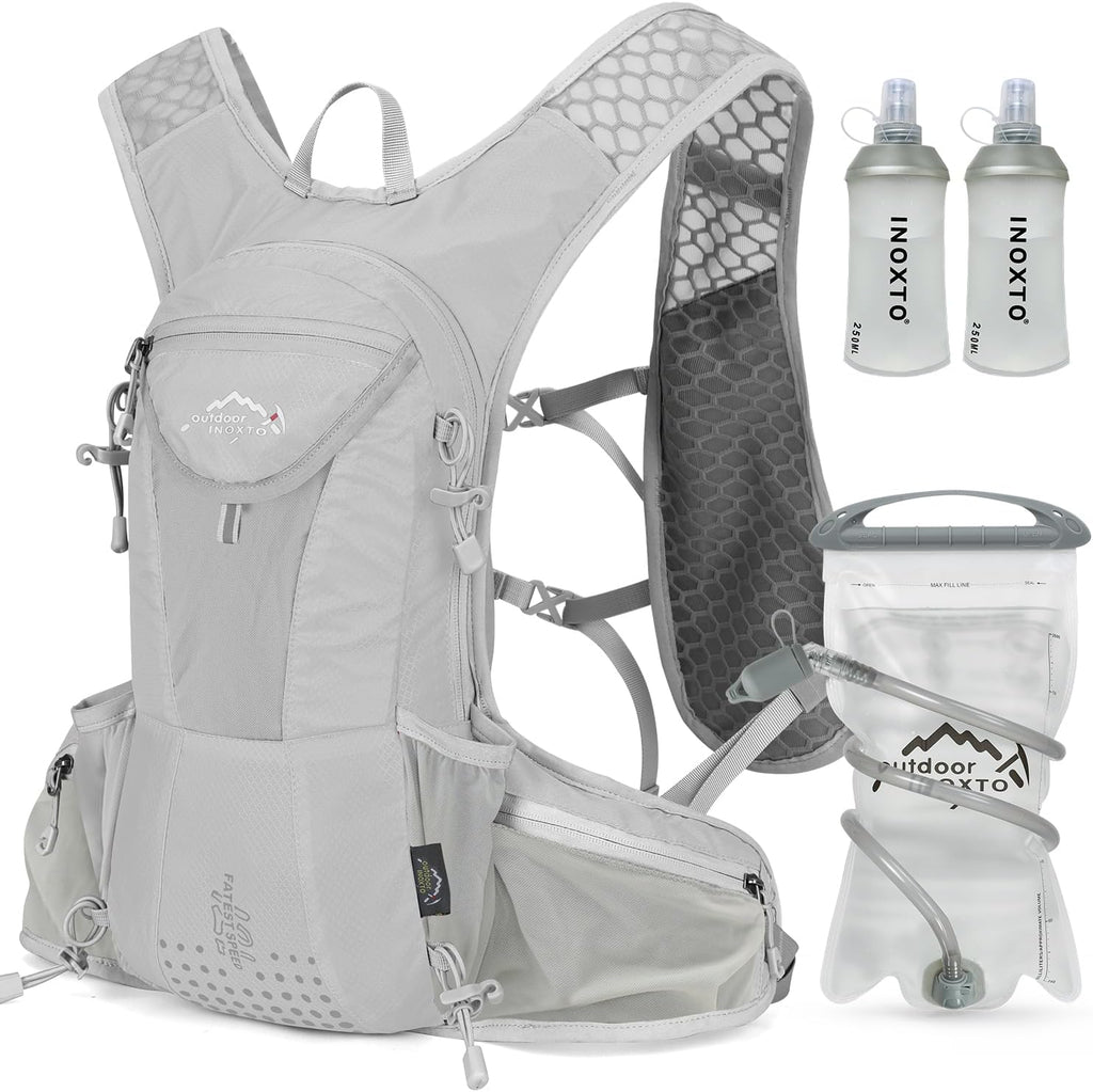 IX INOXTO Hydration Pack Backpack, Lightweight Water Backpack with 2L Hydration Bladder Daypack for Men Women,Running Hydration Vest for Trail Running Hiking Cycling Race Climbing