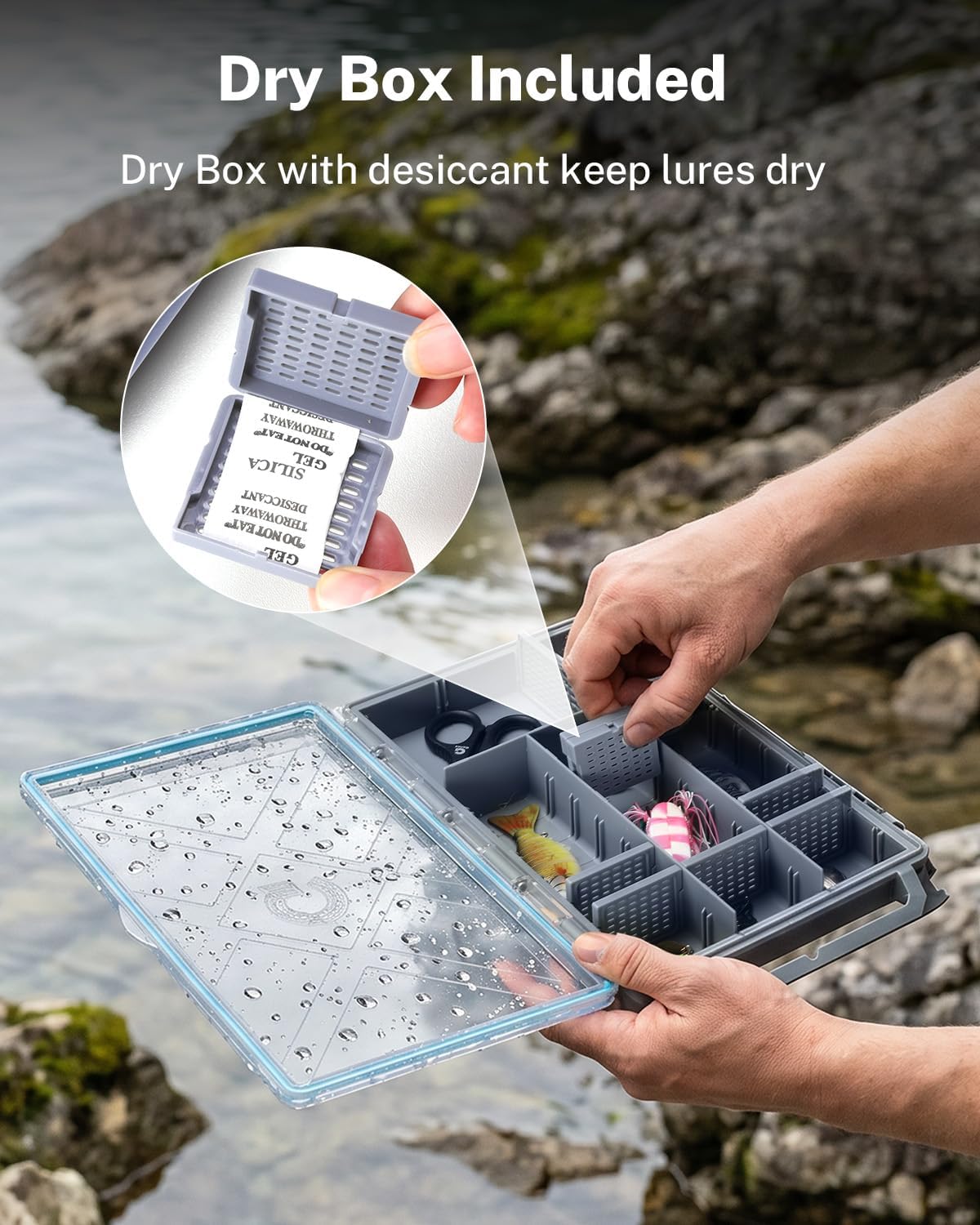 Gonex 3600 Tackle Trays Boxes, Removable Dividers, Waterproof, for Fishing