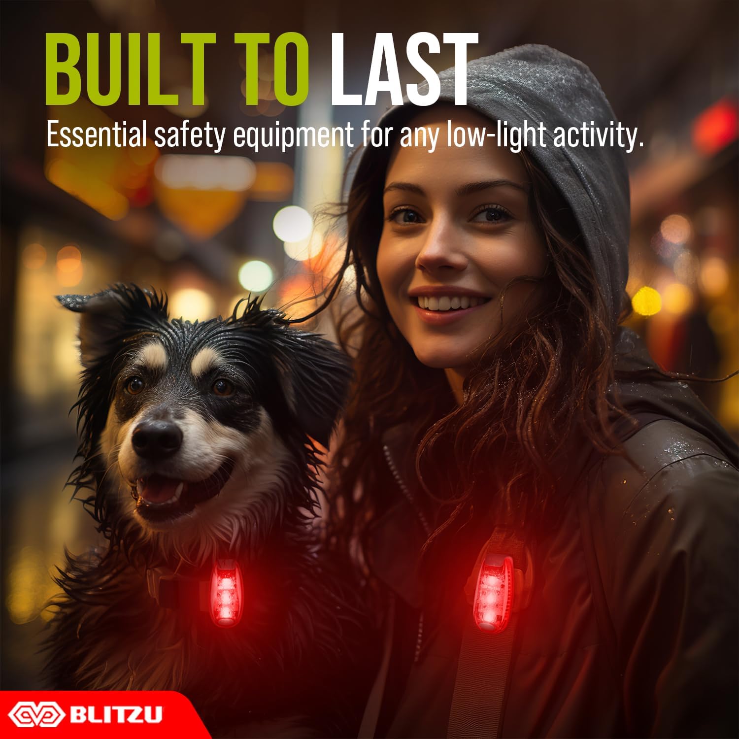 LED Safety Lights 4 Pack, Clip On High Visibility Strobe Light for Walk Run