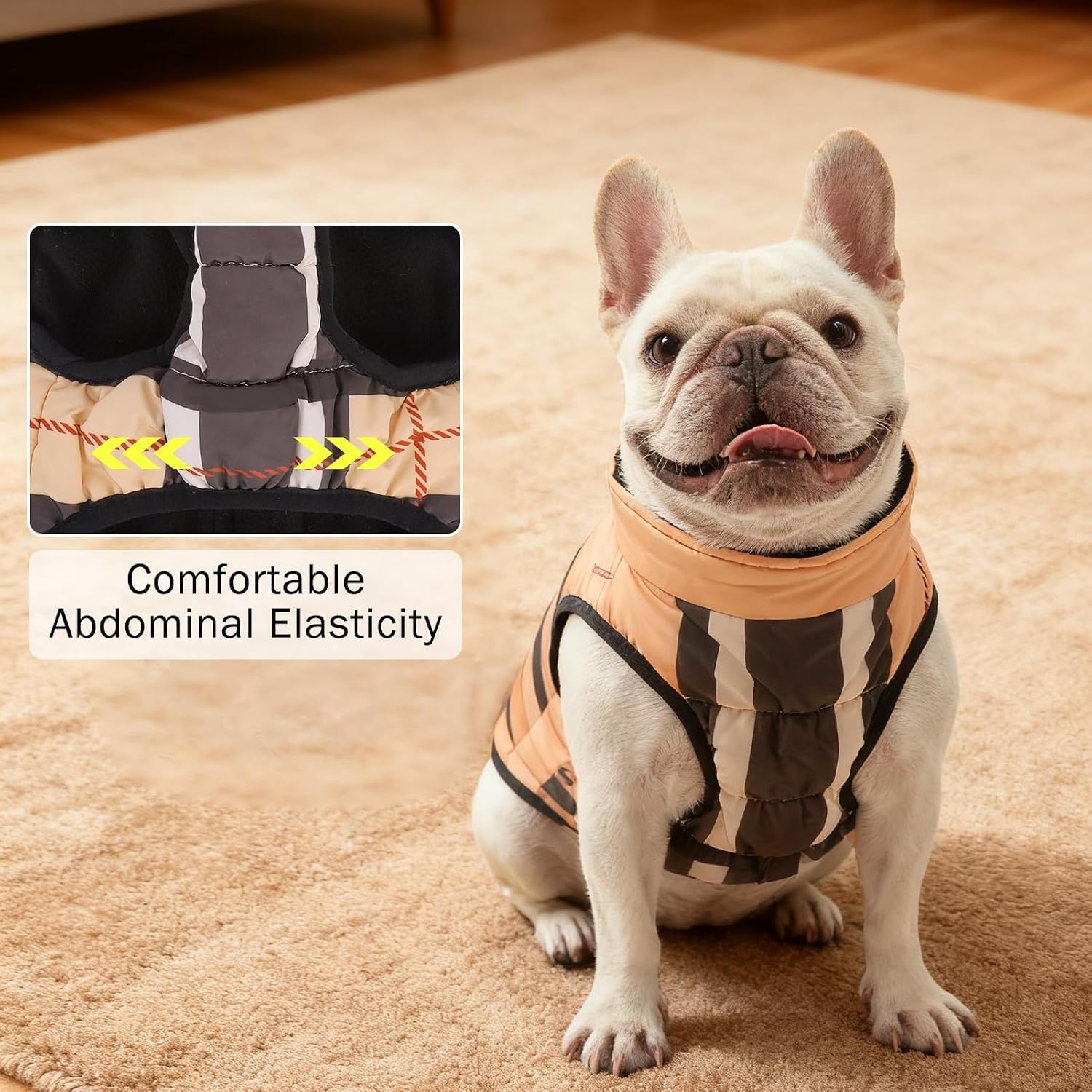 SCENEREAL Winter Dog Vest Coat with Harness Built in