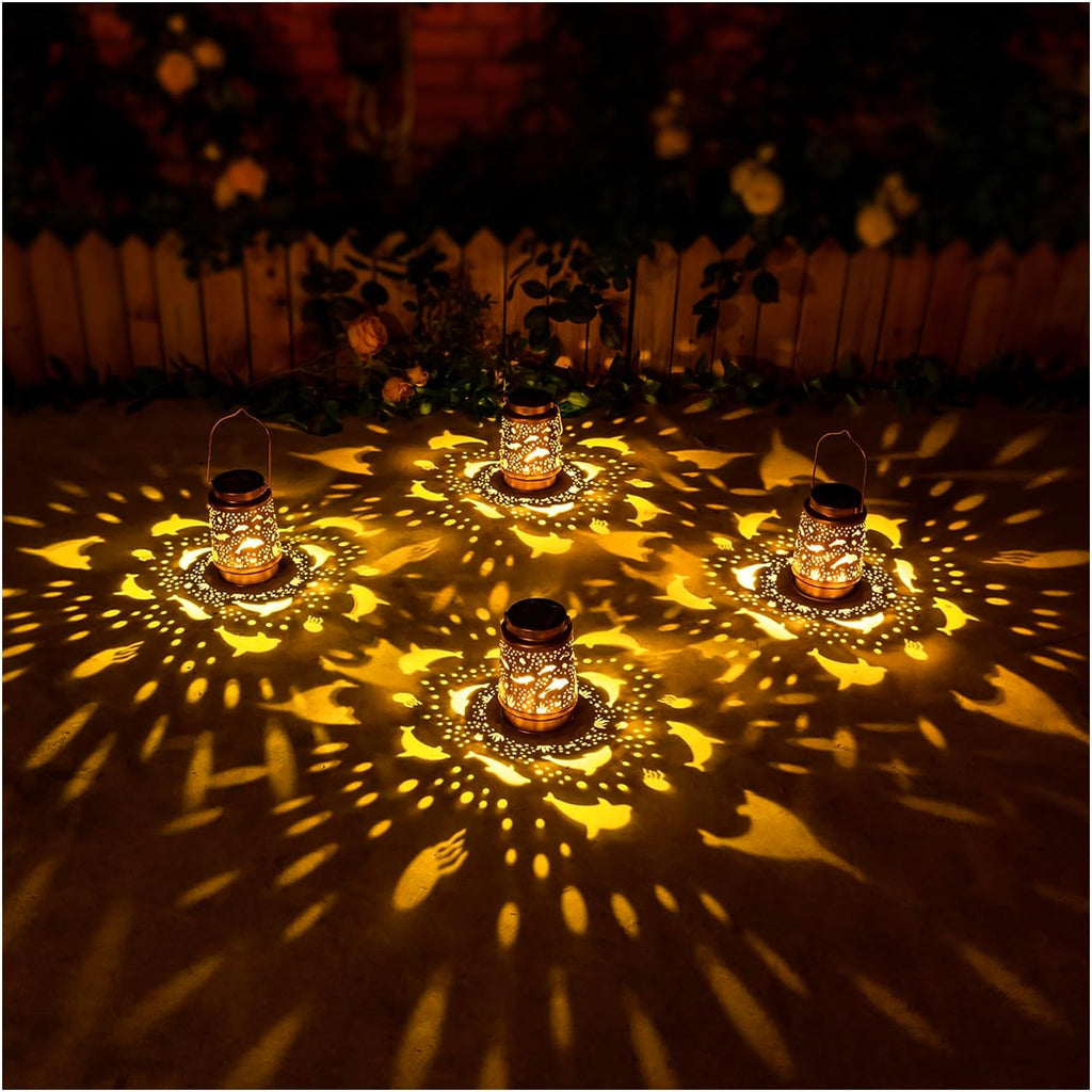 EZTZEN Dolphin Metal Solar Lanterns,Dolphin Gifts for Women Men