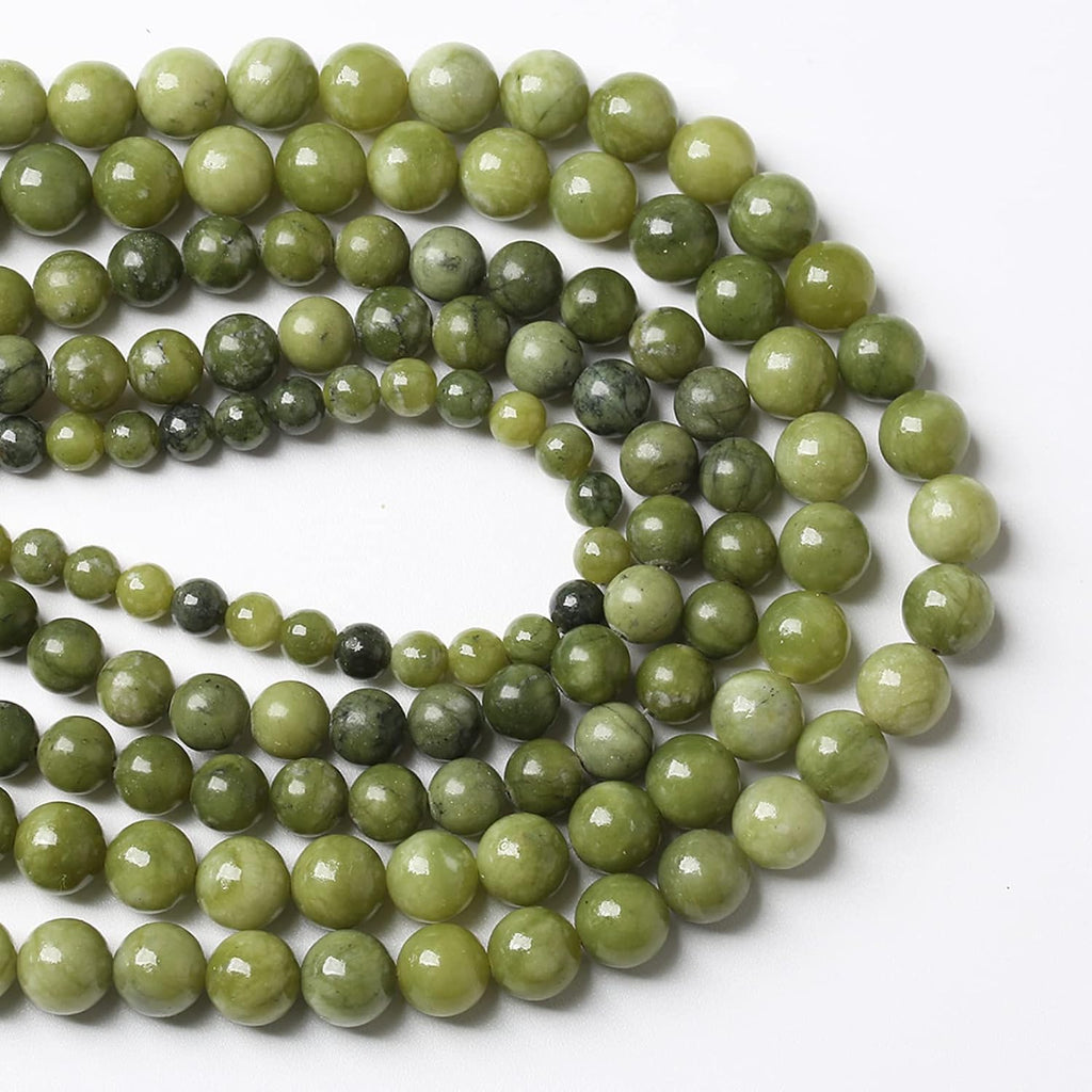 75PCS 10MM Natural Stone Chinese Green Jade Loose Beads for Jewelry Making DIY Bracelet Necklace