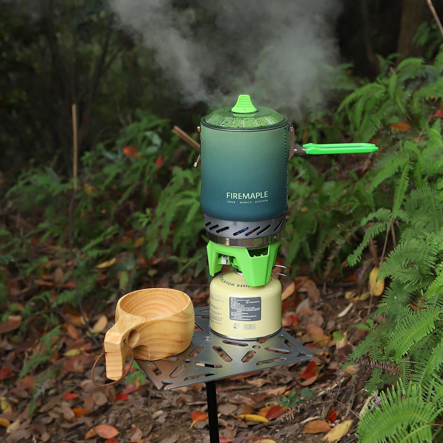 Fire-Maple Fixed Star X2 Backpacking Camping Stove System, Green Ombre