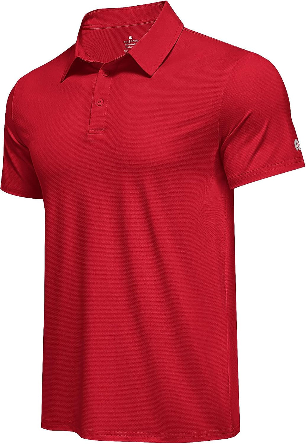 PINSPARK Men's Golf Polo Shirts UPF 50+ Moisture Wicking Collared Shirts