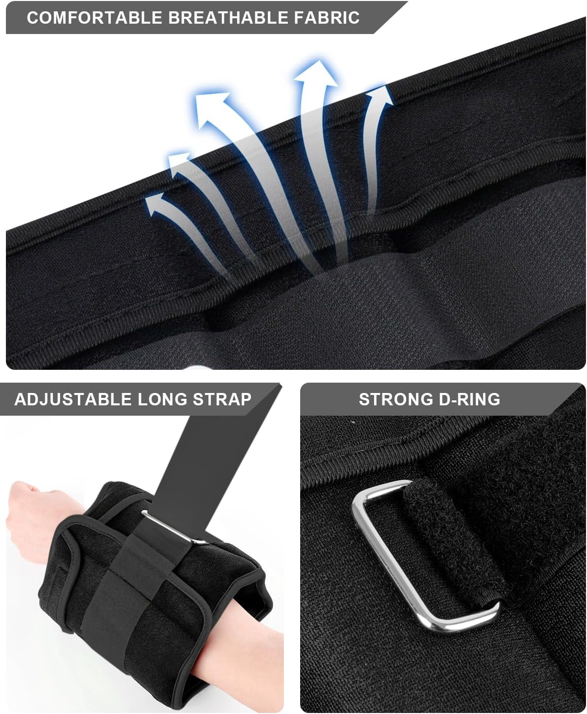 Fragraim Adjustable Ankle Weights 1-3/4/5/6/8/10/12/15/20 LBS Pair with Removable Weight for Jogging, Gymnastics, Aerobics, Physical Therapy
