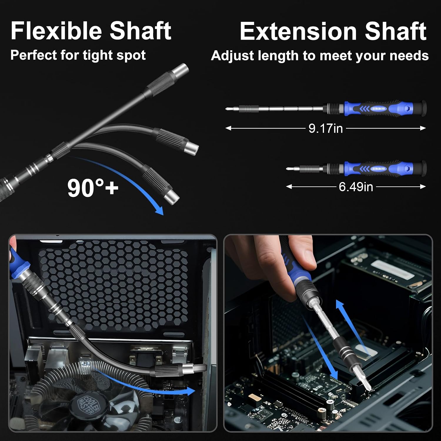 STREBITO Electric Screwdriver, 144-in-1 Precision Screwdriver Set