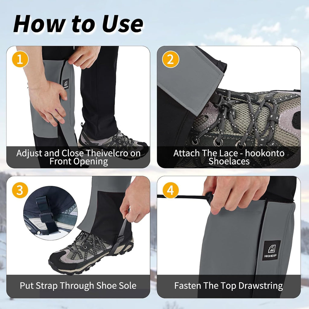 Leg Gaiters Waterproof Snow Boot Gaiters for Women Men