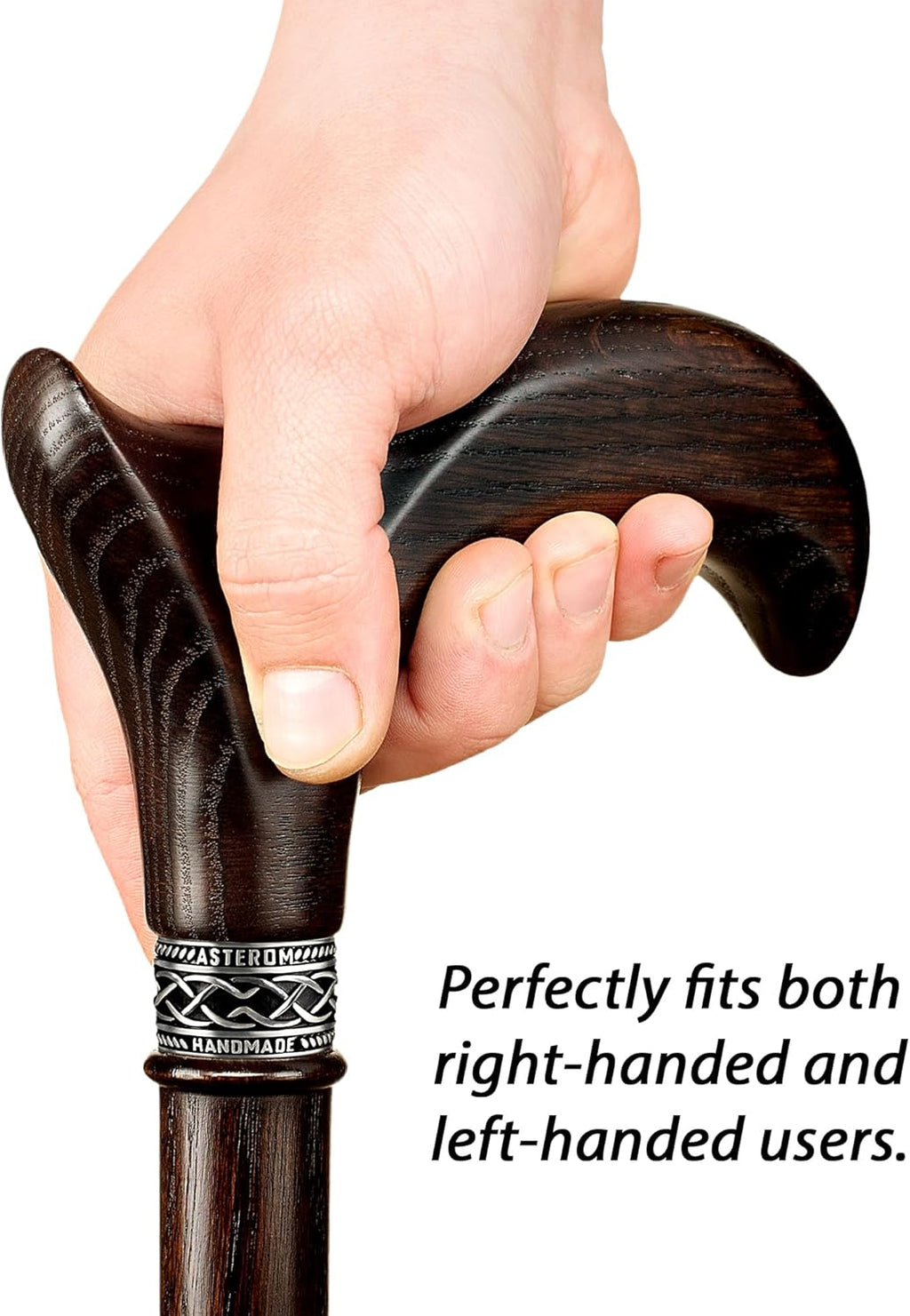 Asterom Handcrafted Walking Cane, Stylish Wooden Canes for Men, Oak Wood